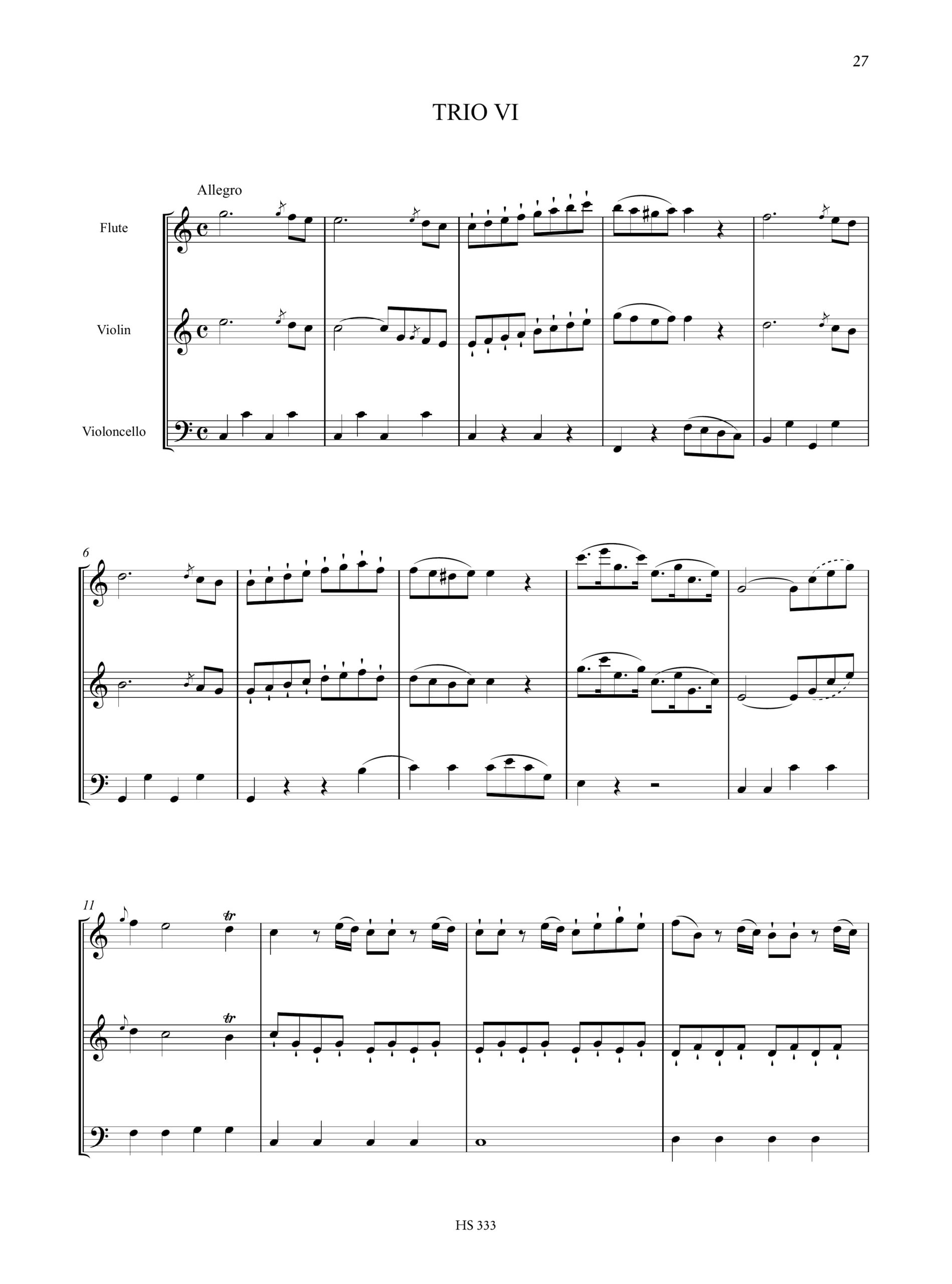 Cambini, Giuseppe Maria: 6 Trii per Flauto, Violino e Violoncello - Vol. 2: Trii 4-6 - Image 6