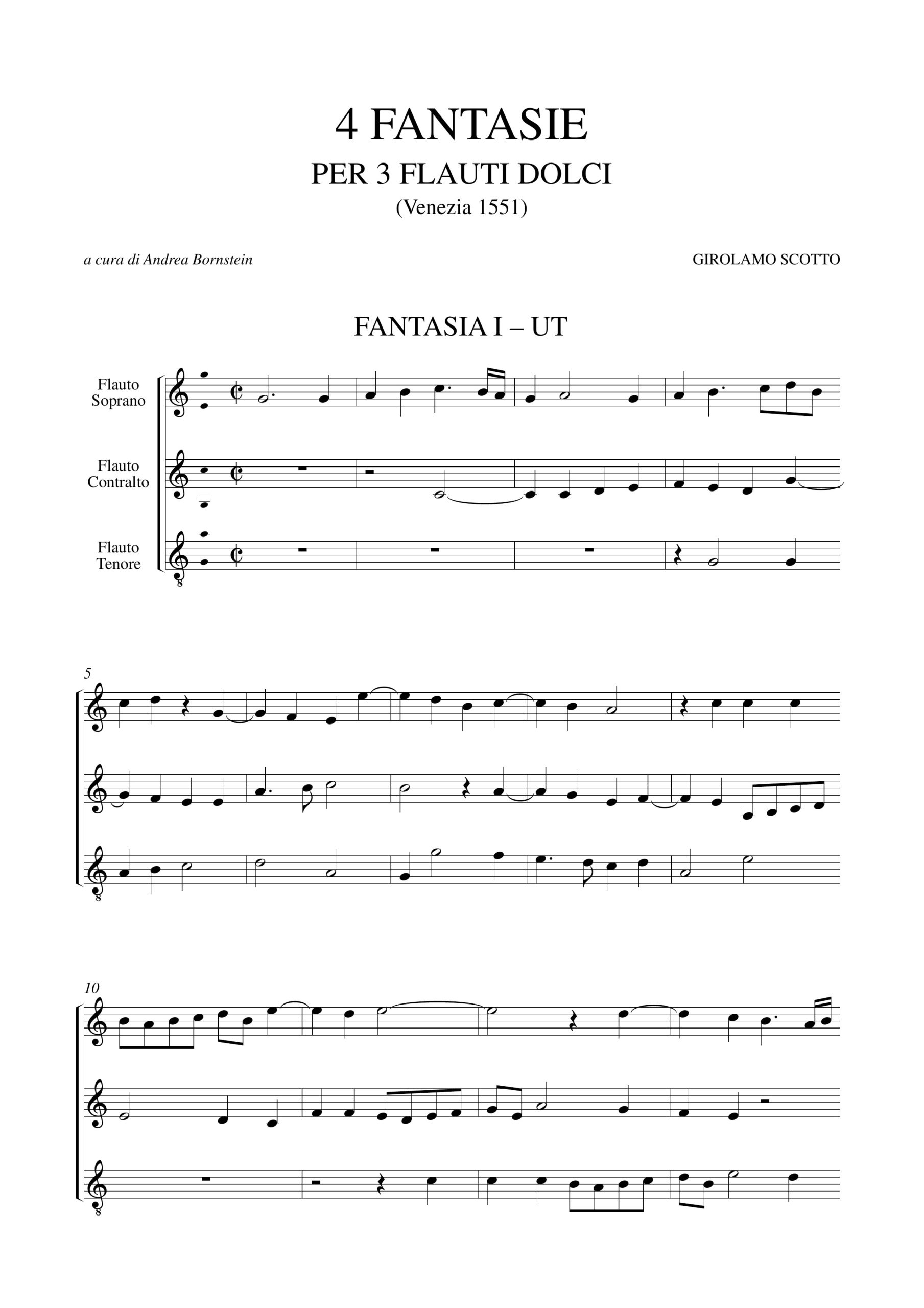 Scotto, Girolamo: 4 Fantasie per 3 Flauti Dolci - Image 2