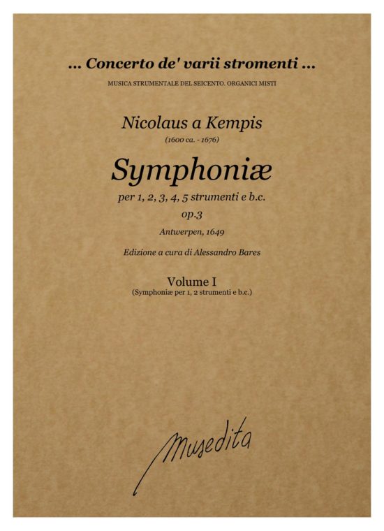Nicolaus a Kempis (1600 ca. - 1676) - Symphoniæ op.3 (Antwerpen, 1649)