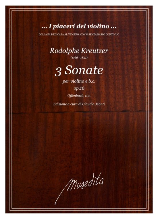 R. Kreutzer - 3 Sonate op.16 (Offenbach, s.a.) per violino e b.c.