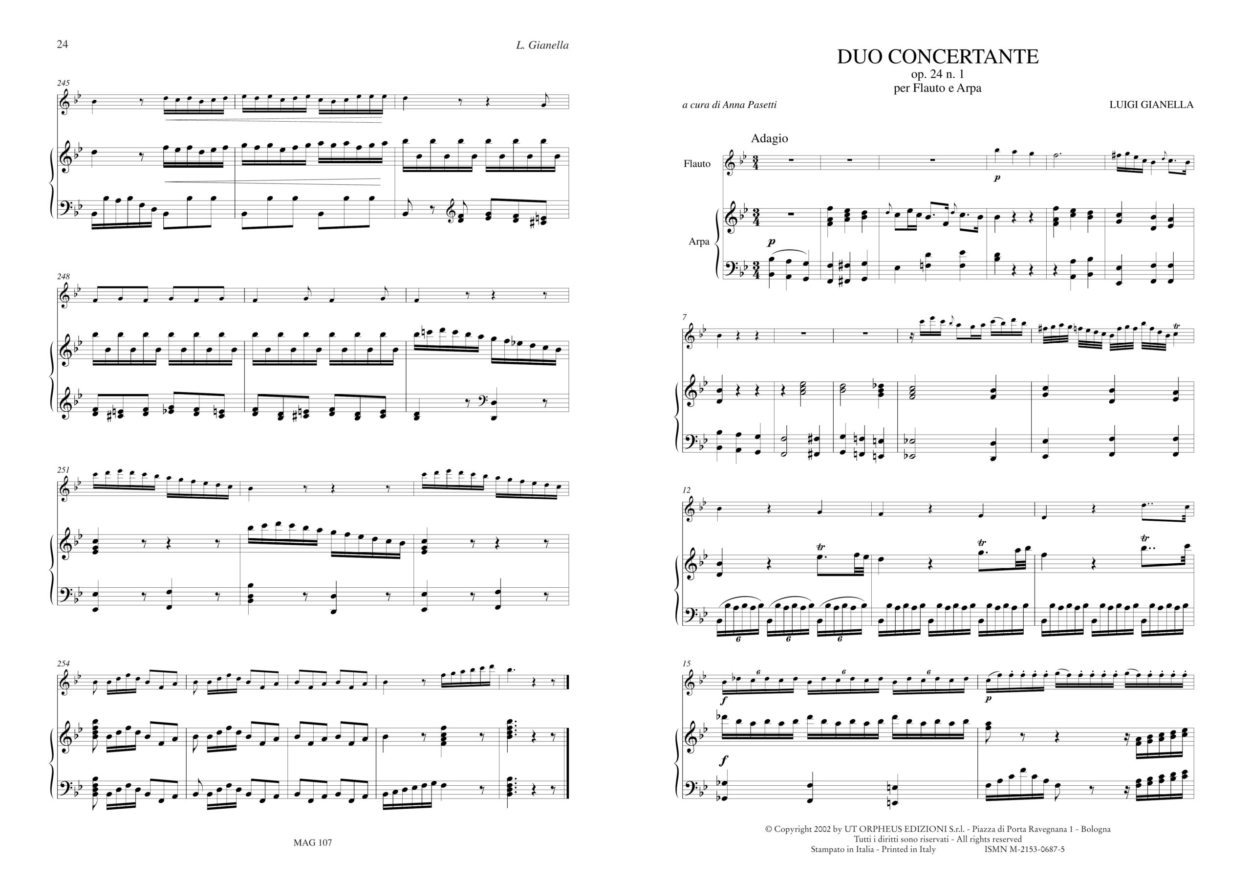 Gianella, Luigi: Duo Concertante Op. 24 N. 1 per Flauto e Arpa - Image 2
