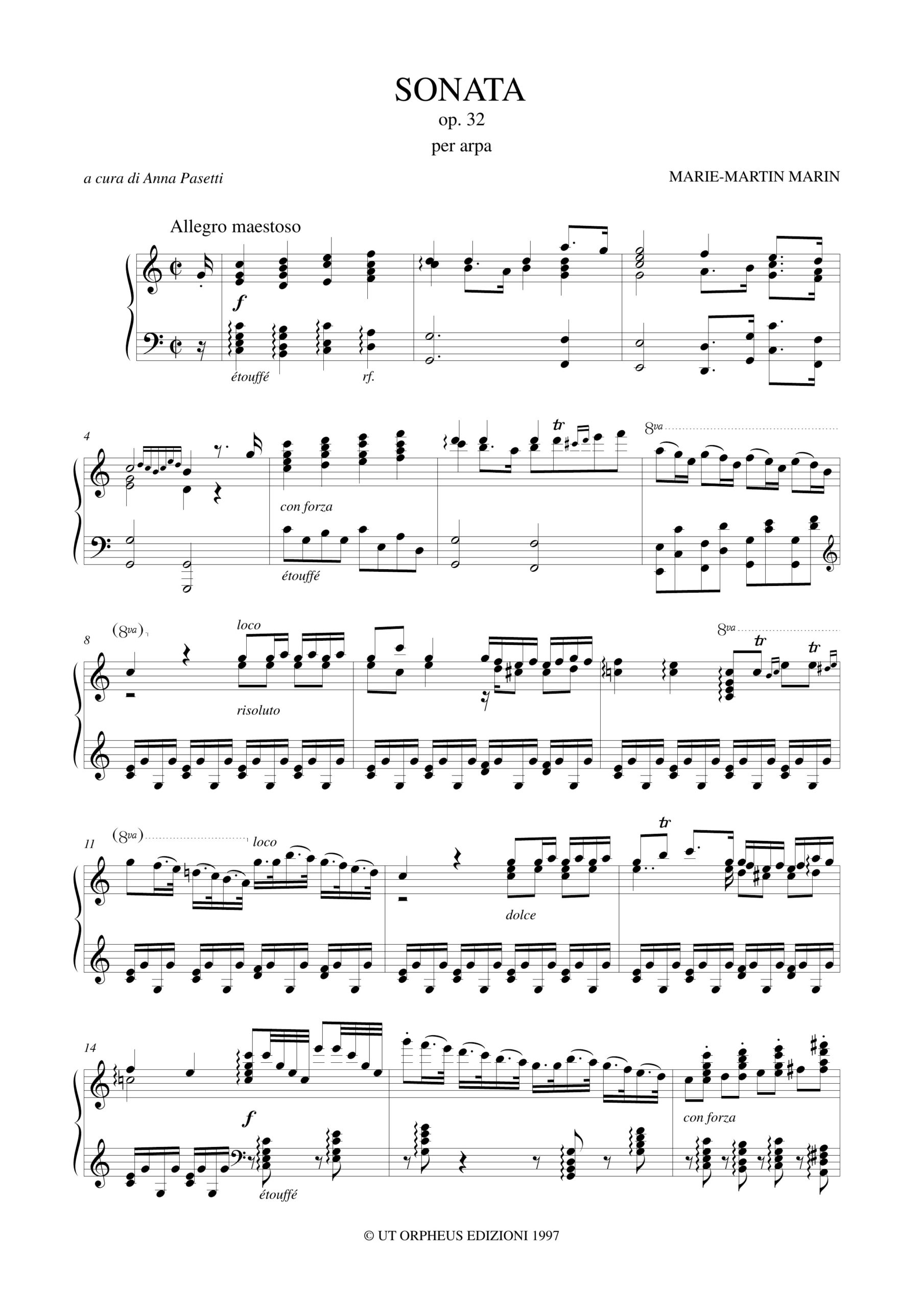 Marin, Marie-Martin: Sonata Op. 32 per Arpa - Image 2