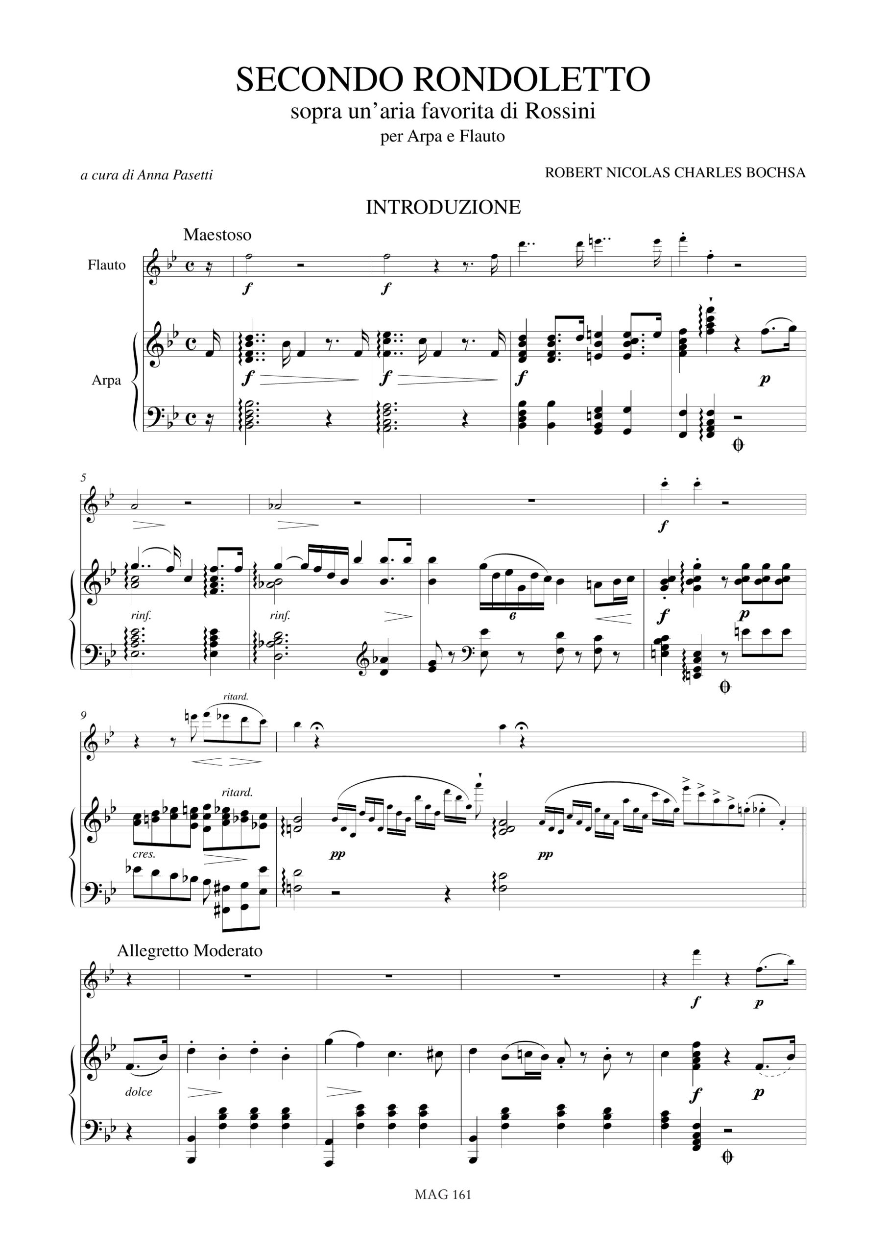Bochsa, Robert Nicolas Charles: Secondo Rondoletto sopra un’Aria favorita di Rossini per Arpa con accompagnamento di Flauto - Image 2