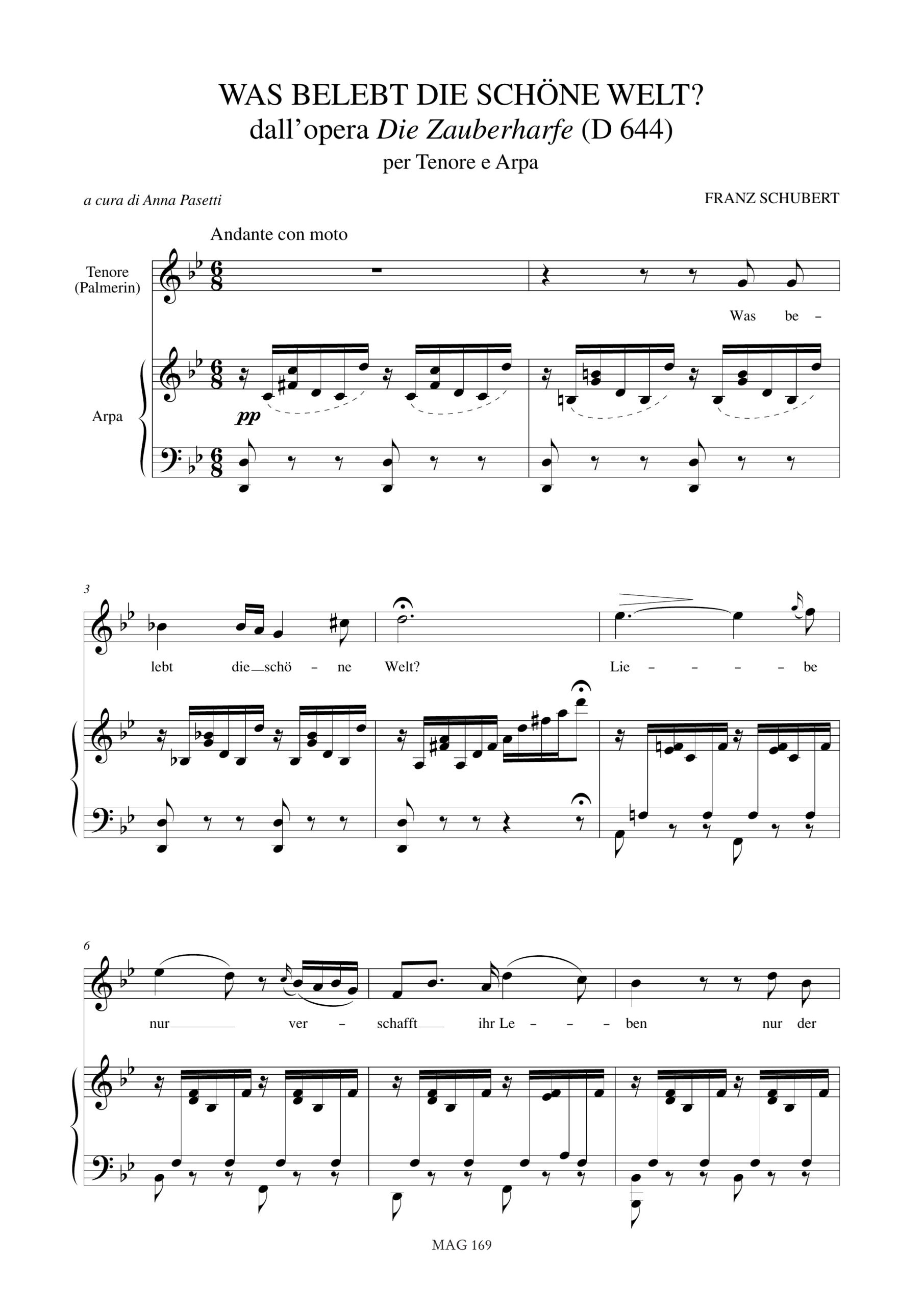 Schubert, Franz: “Was belebt die schöne Welt?” dall’opera “Die Zauberharfe” (D 644) per Tenore e Arpa - Image 2