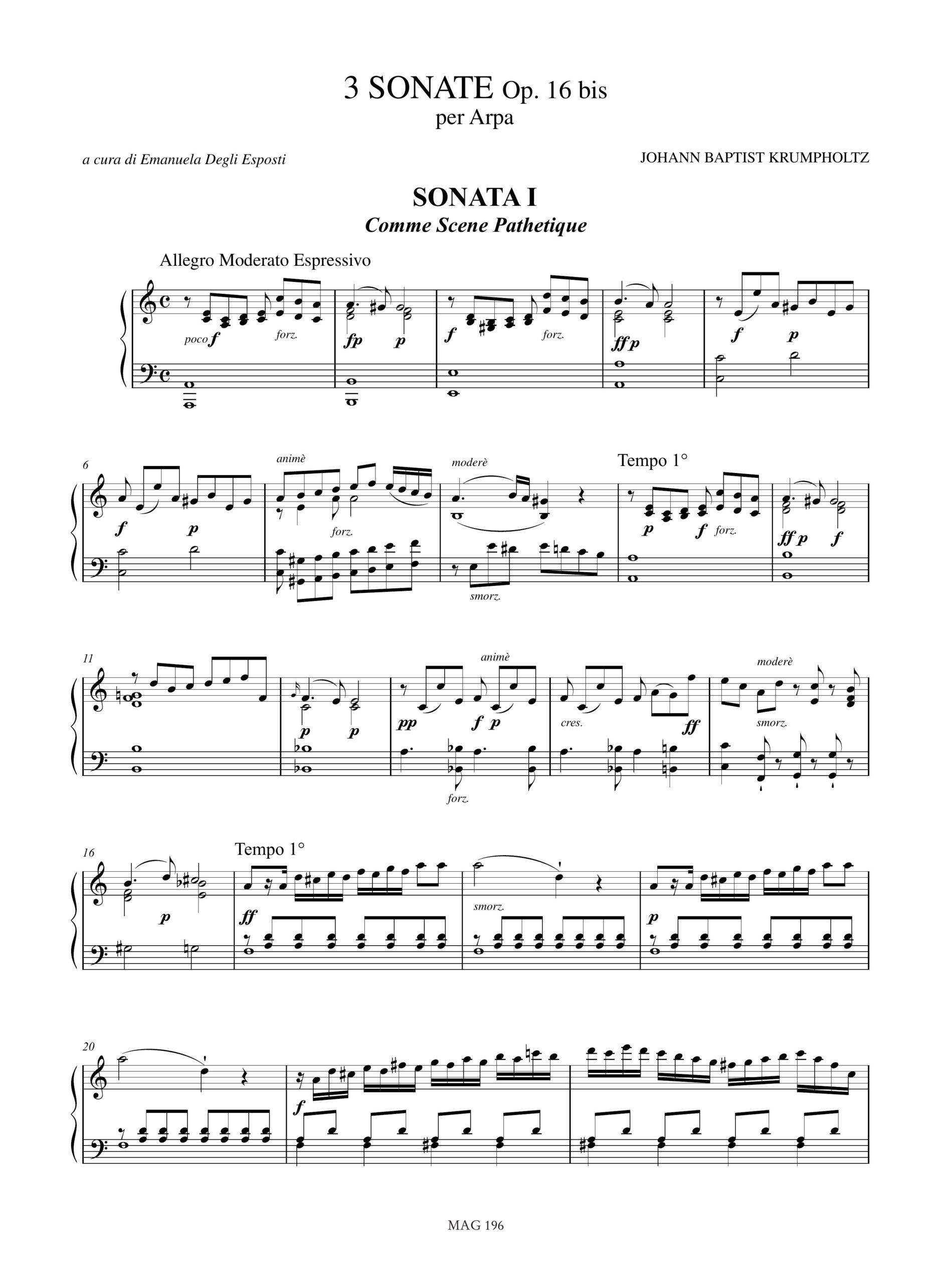 Krumpholtz, Johann Baptist: 3 Sonate Op. 16 bis per Arpa - Image 2
