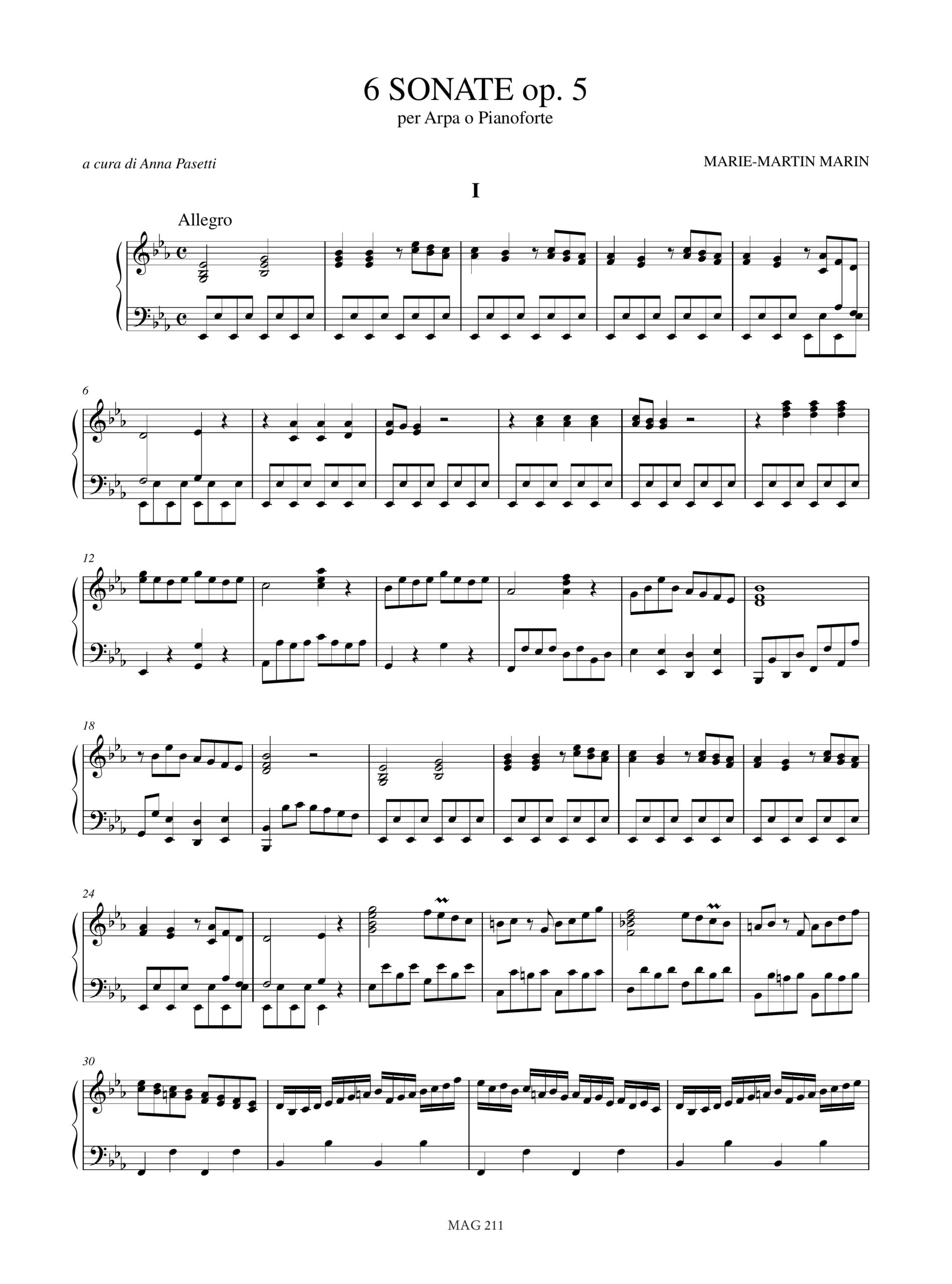 Marin, Marie-Martin: 6 Sonate Op. 5 per Arpa o Pianoforte - Image 2
