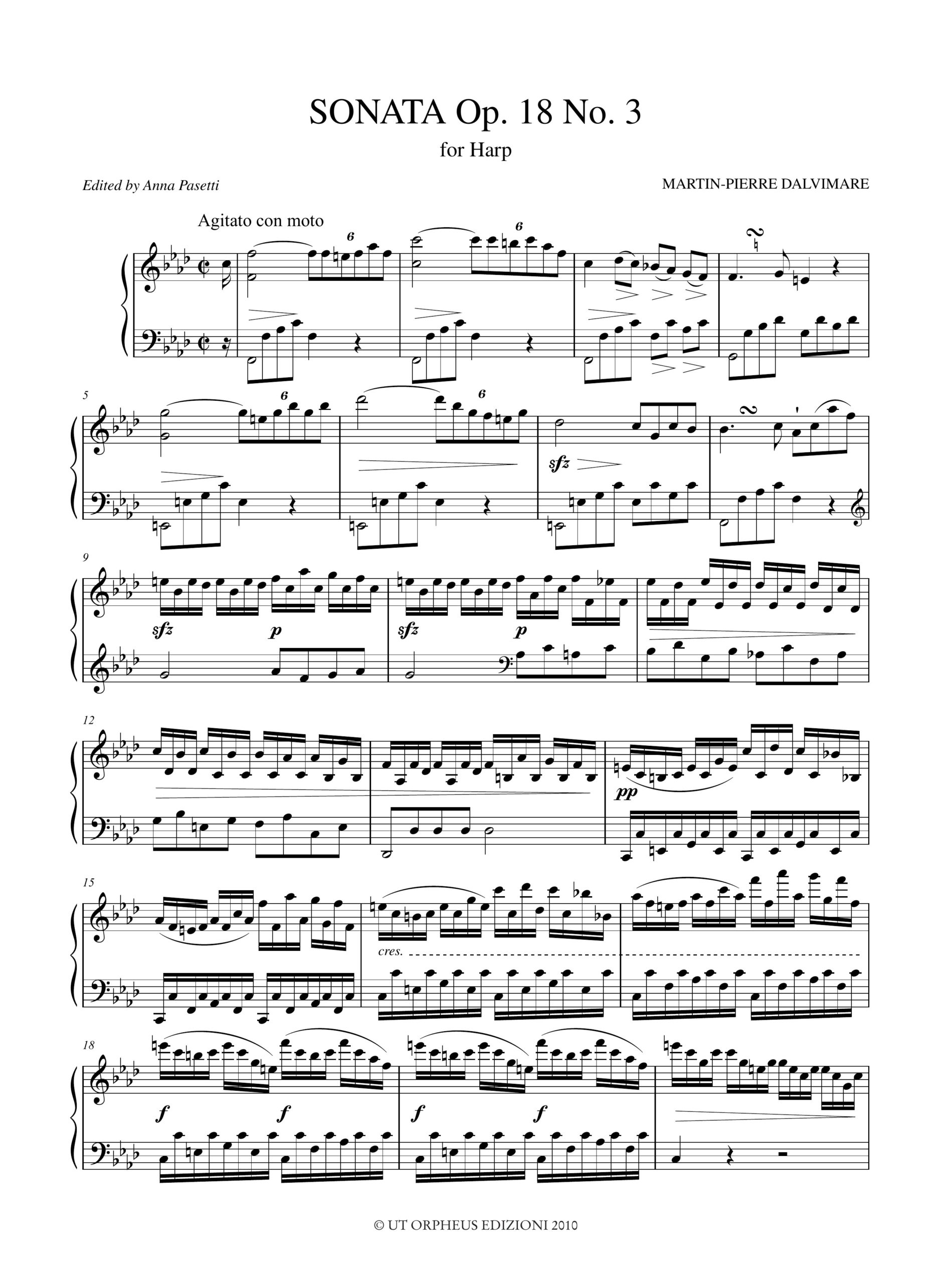Dalvimare, Martin-Pierre: Sonata Op. 18 N. 3 per Arpa - Image 2
