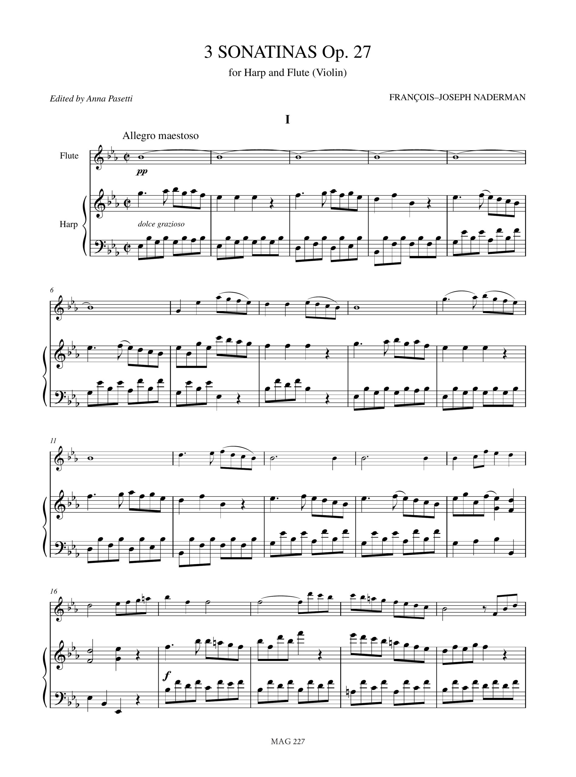 Naderman, François-Joseph: 3 Sonatine Op. 27 per Arpa e Flauto (Violino) - Image 2
