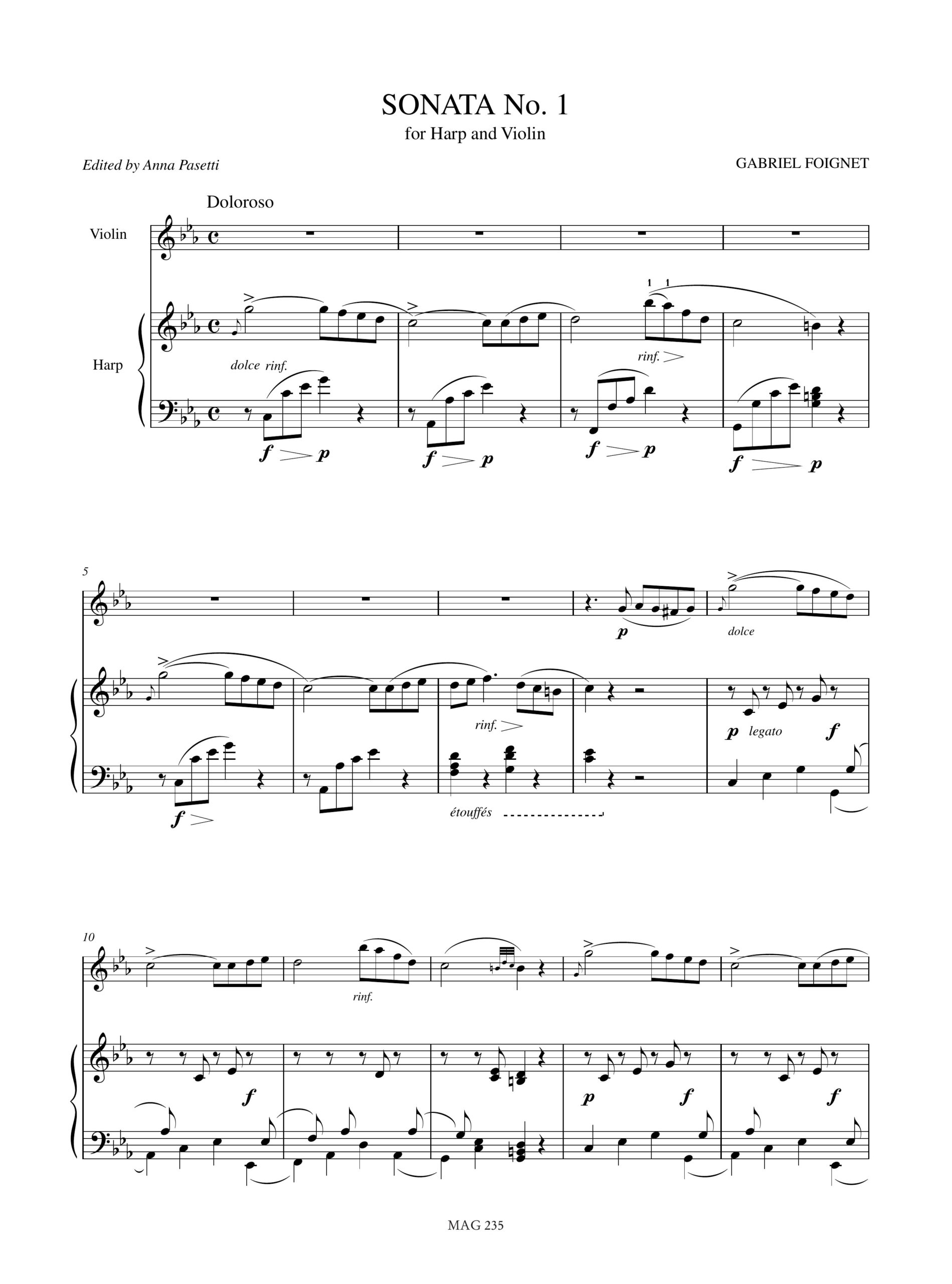Foignet, Gabriel: Sonata N. 1 per Arpa e Violino - Image 2