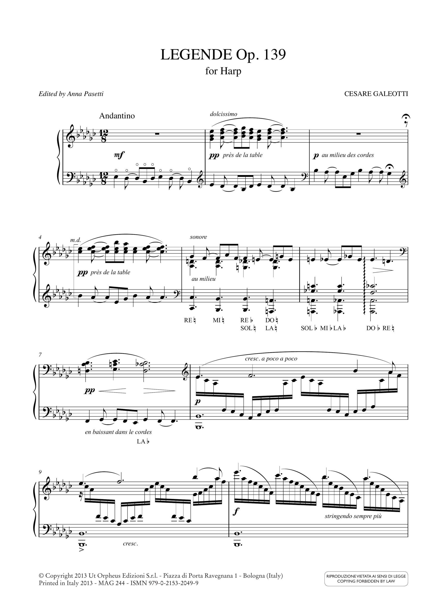 Galeotti, Cesare: Légende Op. 139 per Arpa - Image 2