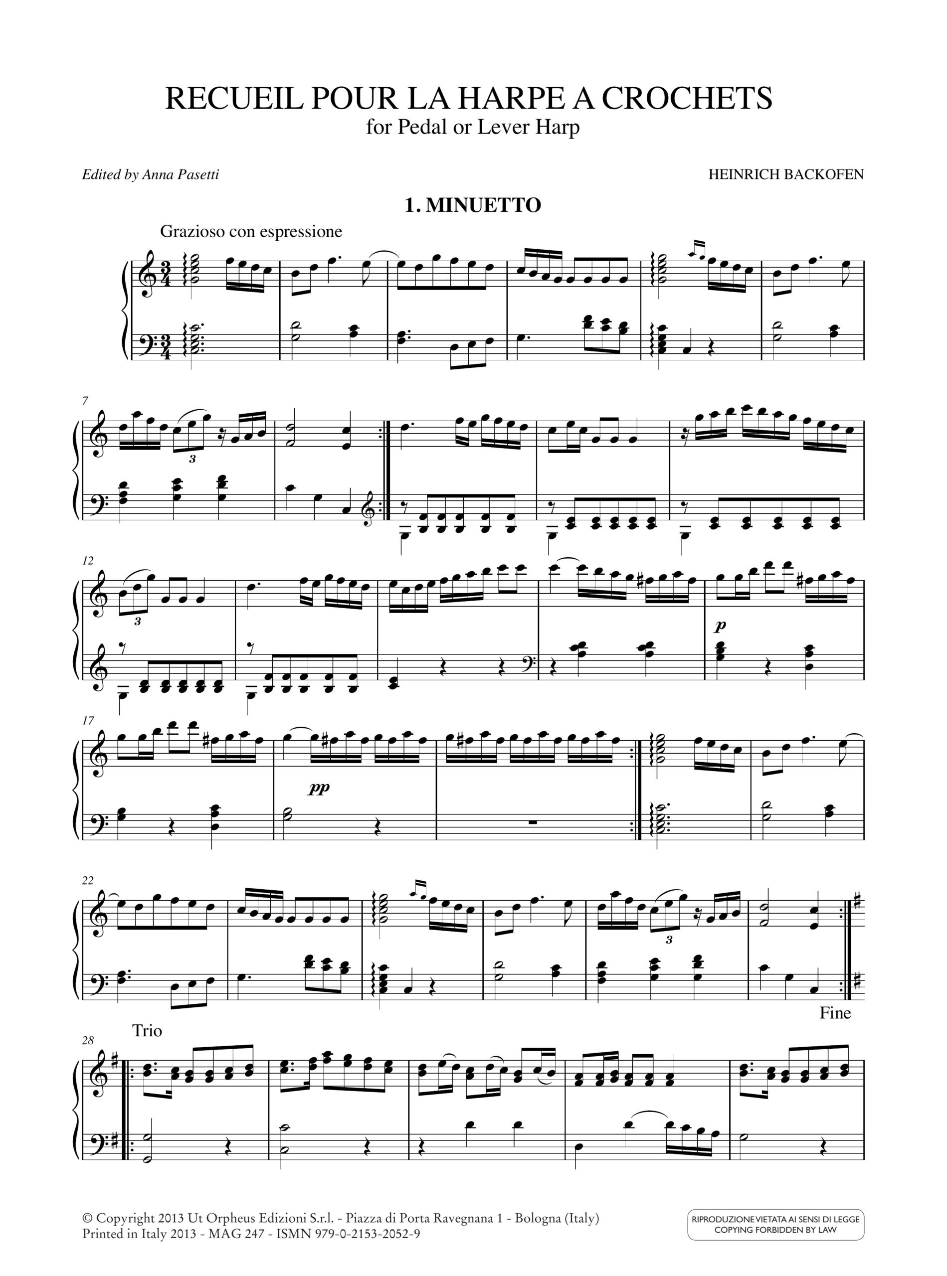 Backofen, Heinrich: Recueil pour la Harpe à Crochets per Arpa a pedali o ad uncini - Image 2