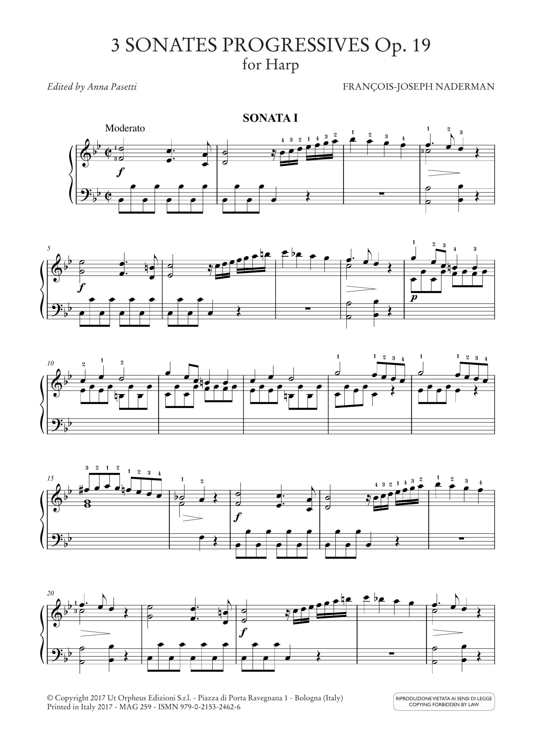 Naderman, François-Joseph: 3 Sonates Progressives op. 19 per Arpa - Image 2