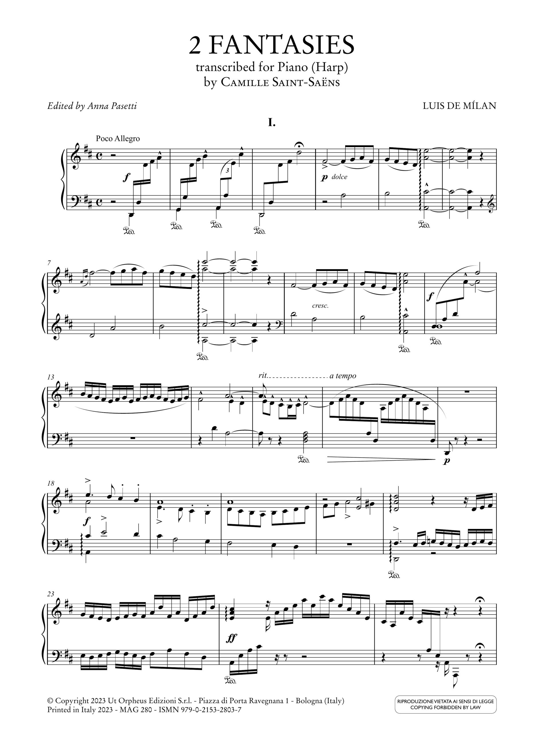 Milán, Luis de: 2 Fantasie per Pianoforte (Arpa) - Image 2