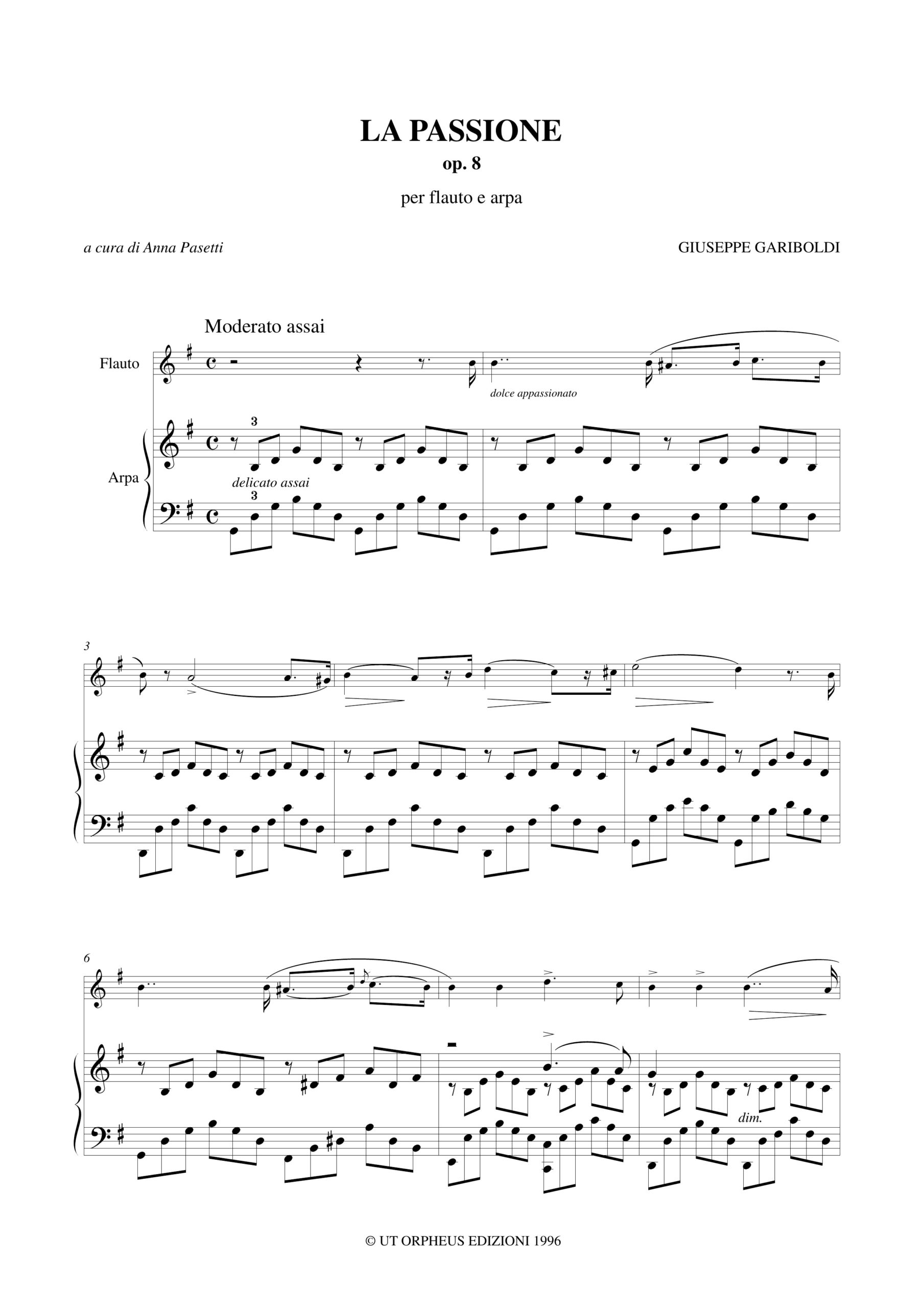 Gariboldi, Giuseppe: La Passione Op. 8 per Flauto e Arpa - Image 2