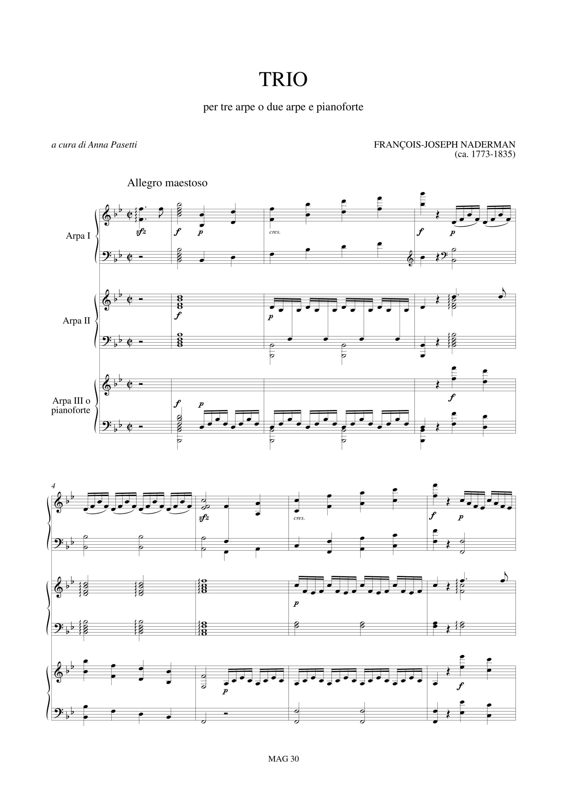 Naderman, François-Joseph: Trio per 3 Arpe o 2 Arpe e Pianoforte - Image 2
