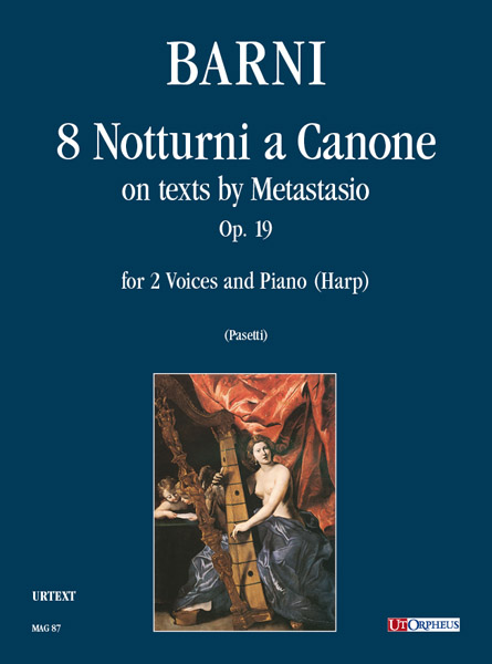 Barni, Camillo: 8 Notturni a Canone su testi di Metastasio Op. 19 per 2 Voci e Pianoforte (Arpa)