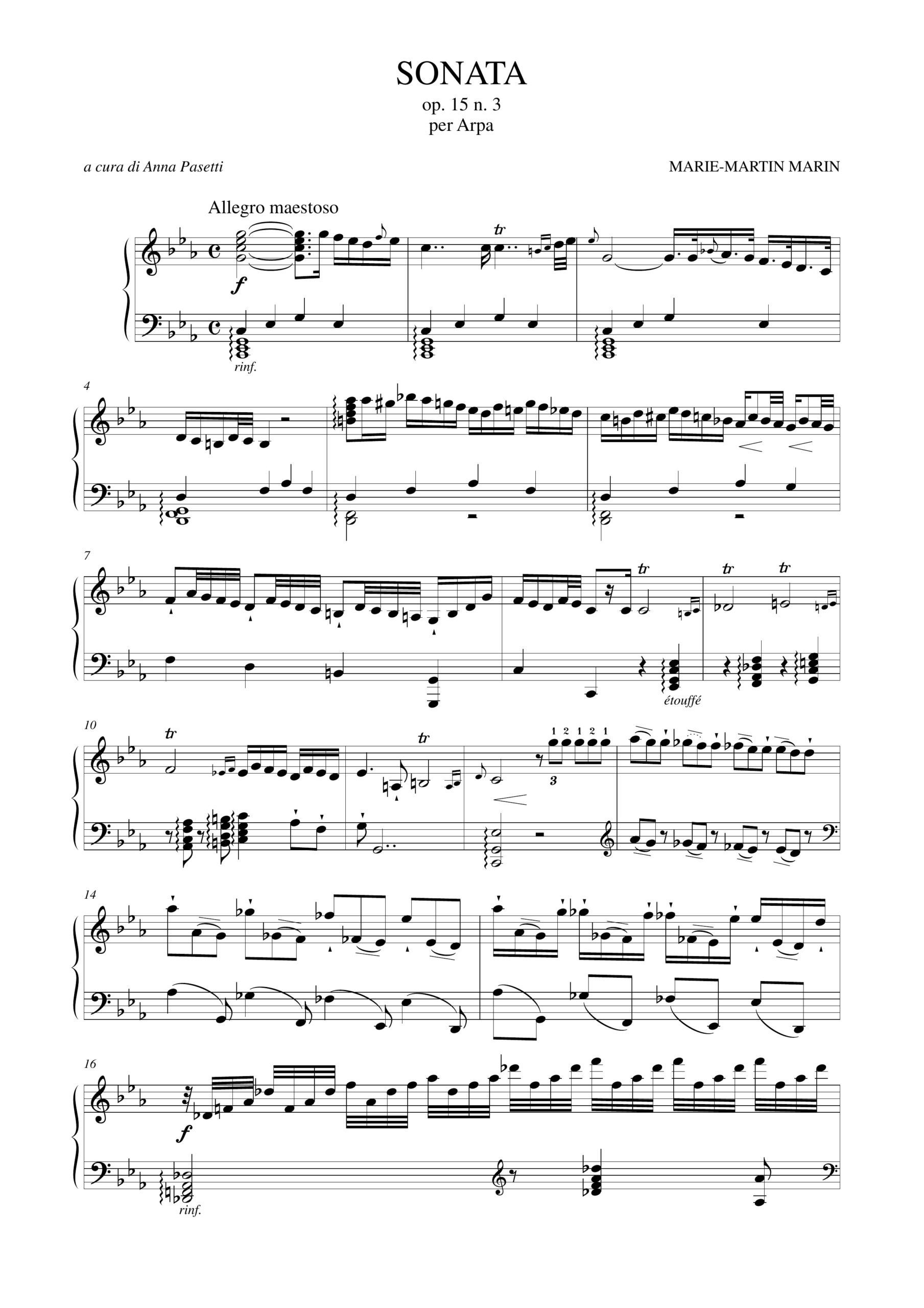 Marin, Marie-Martin: Sonata Op. 15 N. 3 per Arpa - Image 2