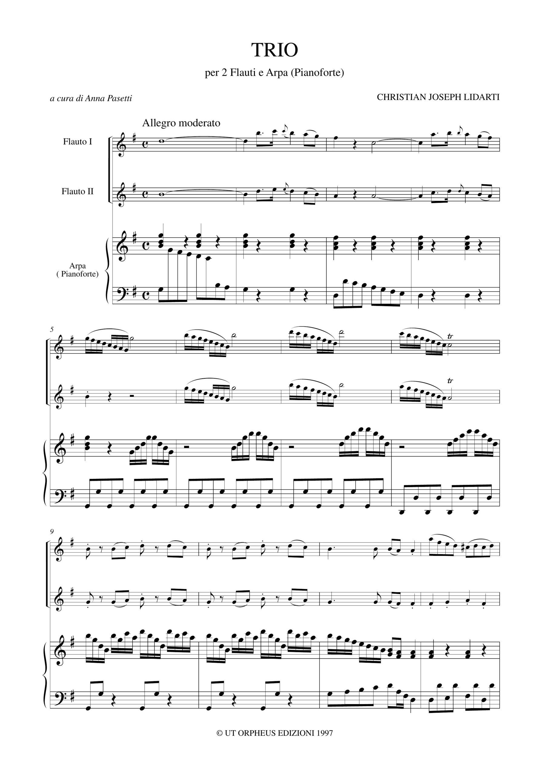 Lidarti, Christian Joseph: Trio per 2 Flauti e Arpa (Pianoforte) - Image 2