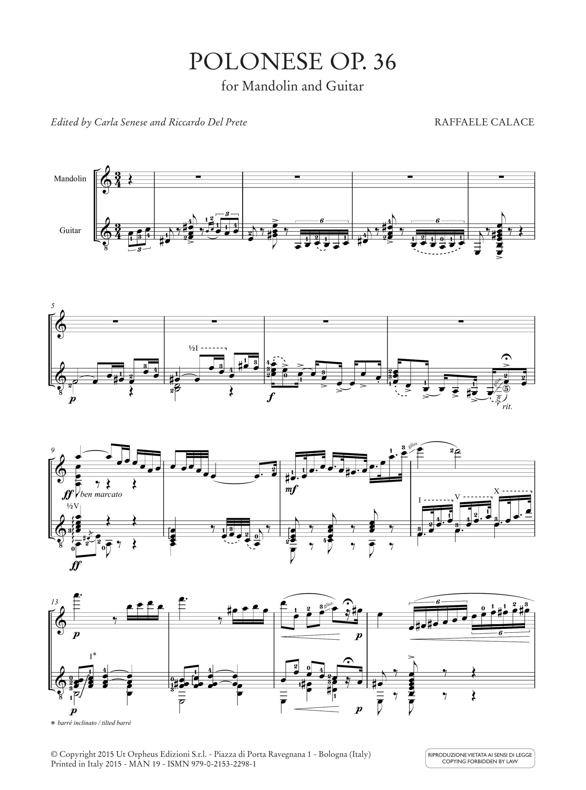 Calace, Raffaele: Polonese op. 36 per Mandolino e Chitarra - Image 2