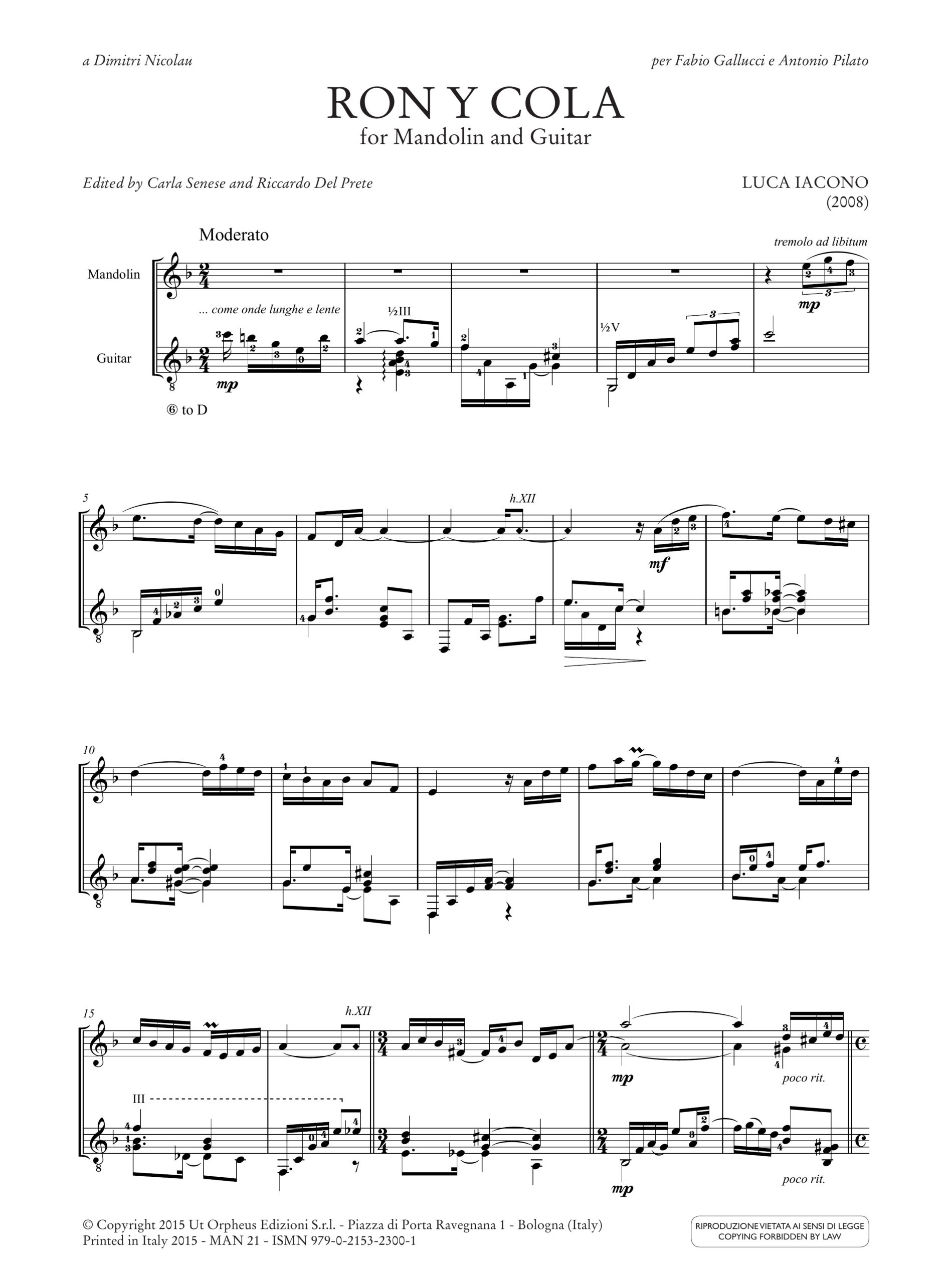 Iacono, Luca: Ron y Cola per Mandolino e Chitarra (2008) - Image 2