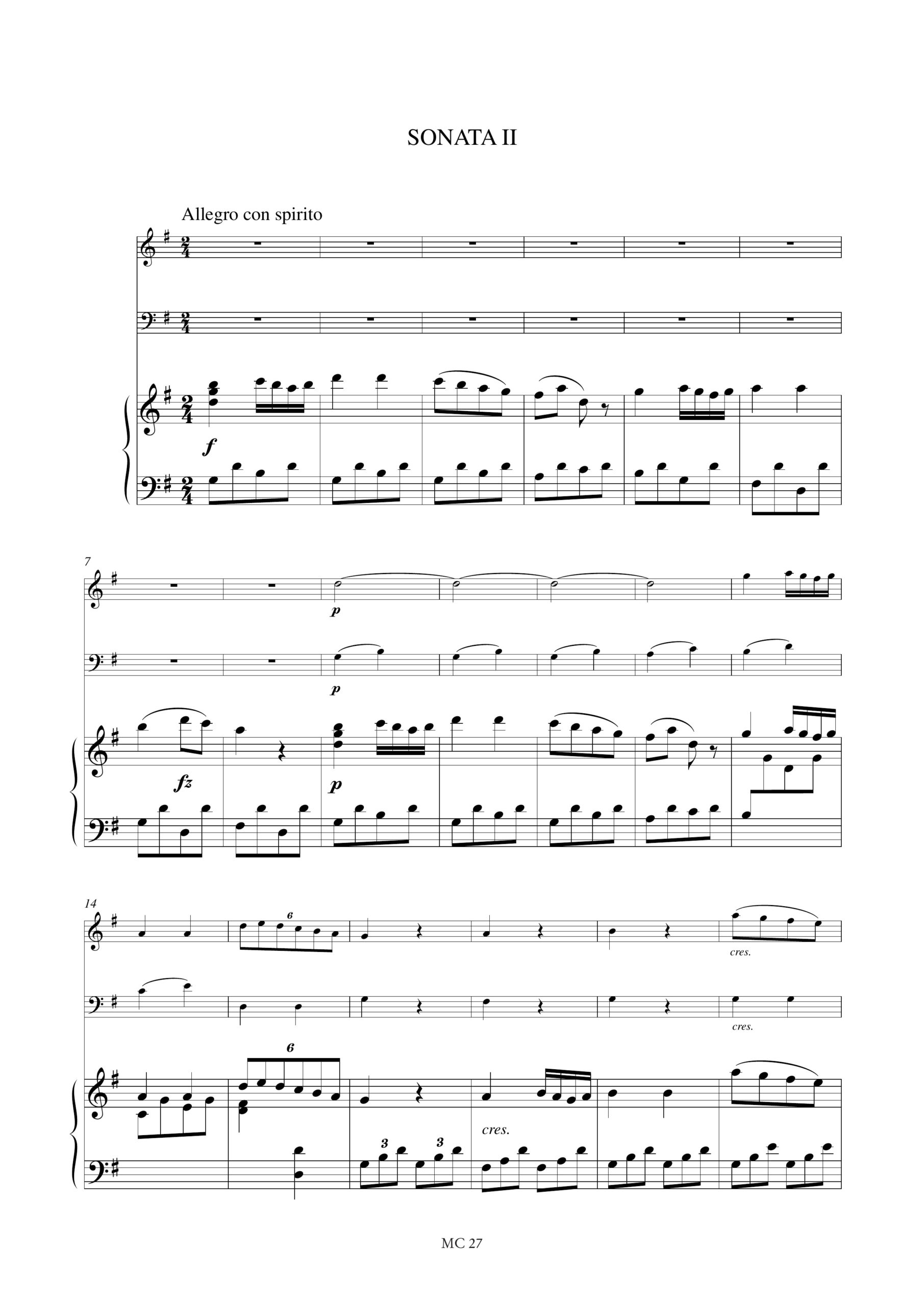 Clementi, Muzio: 3 Sonate Op. 22 per Pianoforte o Clavicembalo con accompagnamento di Flauto (Violino) e Violoncello - Image 3