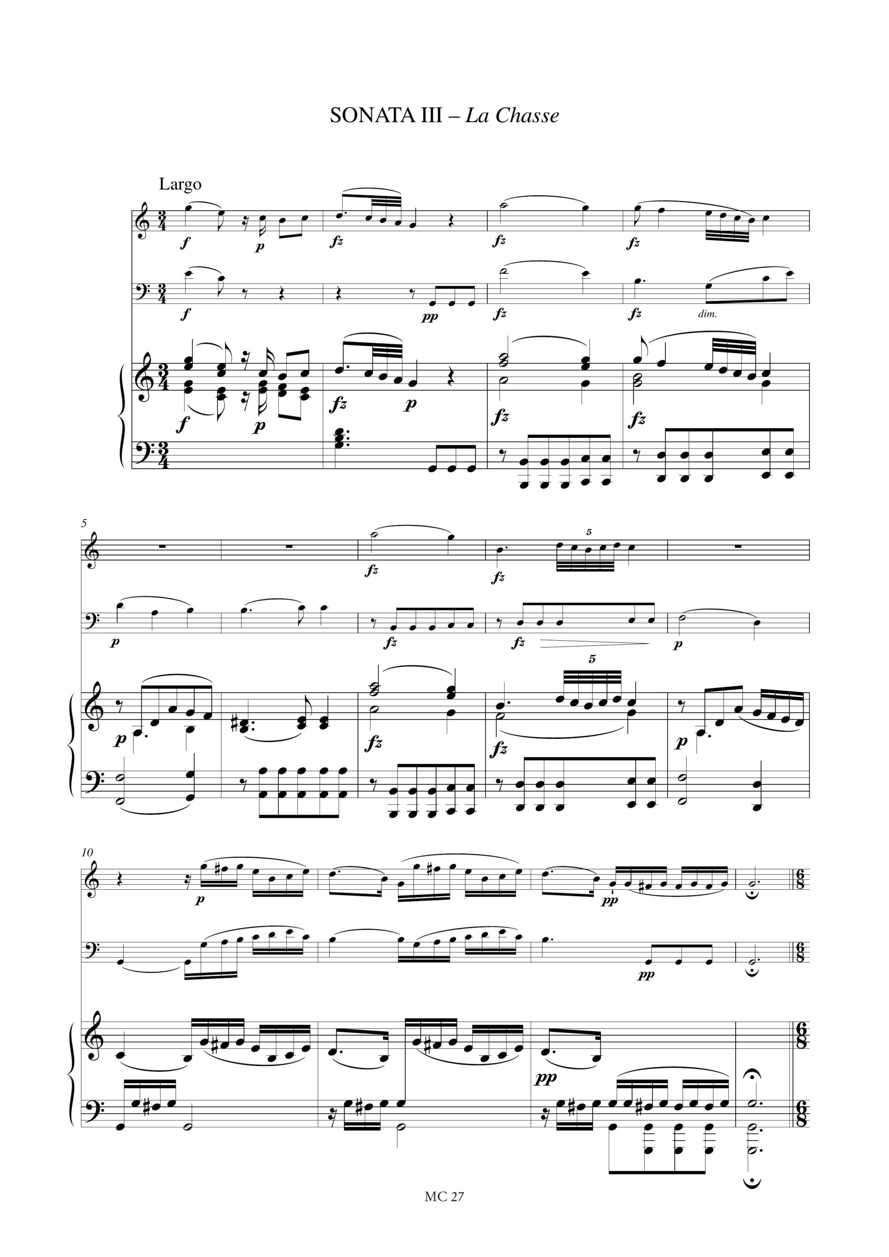 Clementi, Muzio: 3 Sonate Op. 22 per Pianoforte o Clavicembalo con accompagnamento di Flauto (Violino) e Violoncello - Image 4