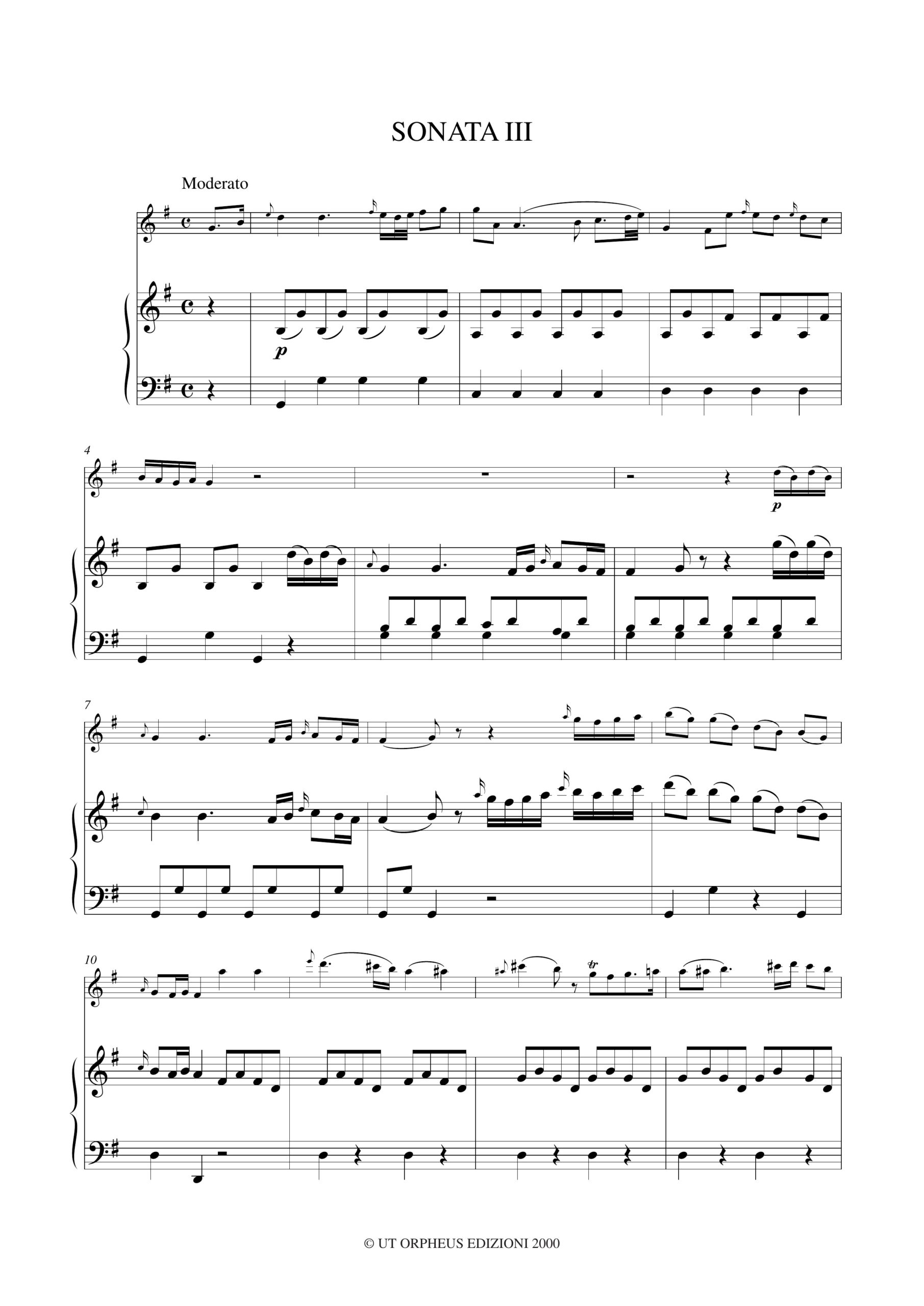 Clementi, Muzio: 3 Sonate Op. 2 Nn. 1, 3, 5 per Pianoforte o Clavicembalo con accompagnamento di Flauto o Violino - Image 3