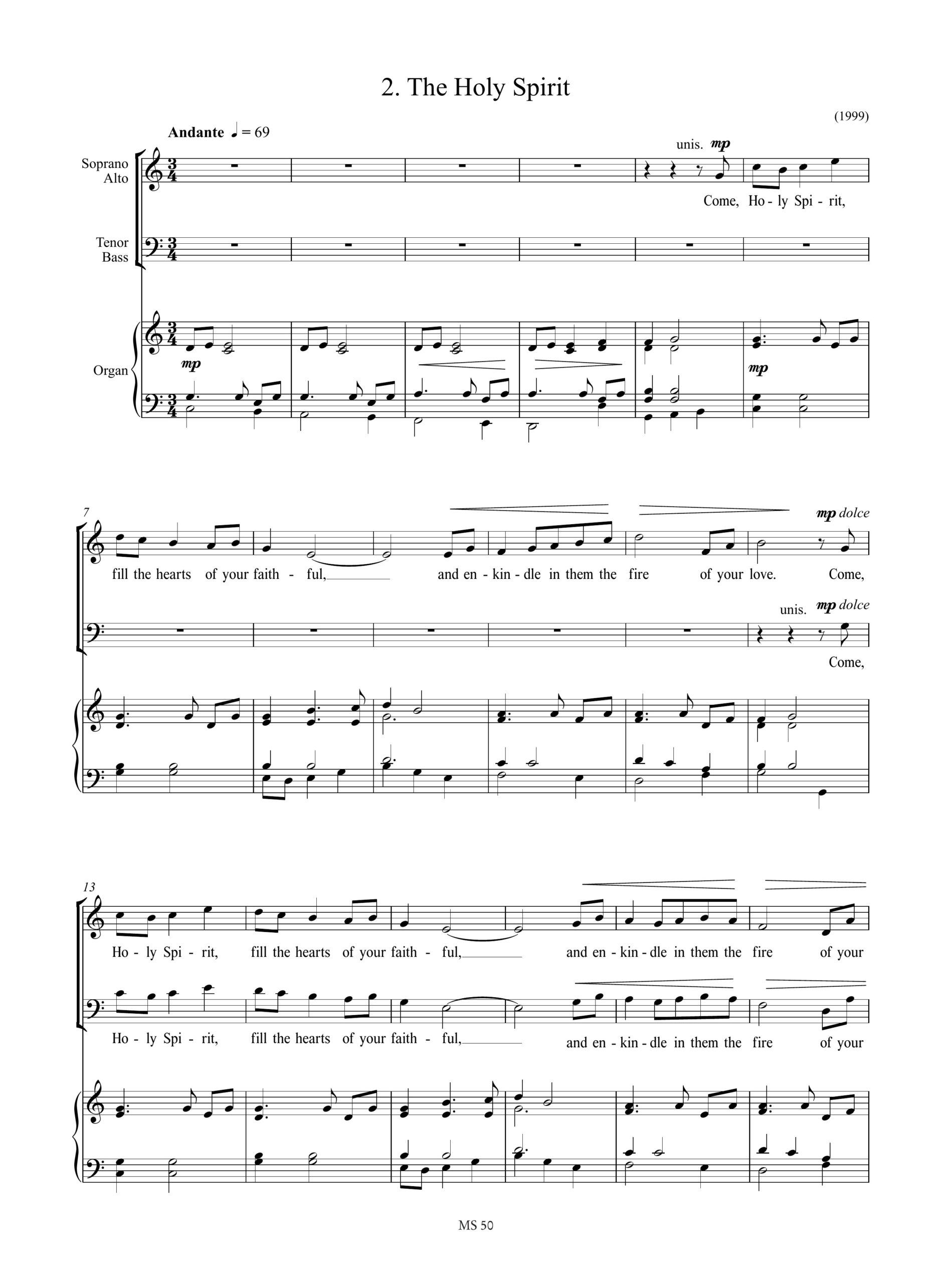 Connell, Adrian: 3 Choral Pieces per Coro a 4 voci (SATB) e Organo - Image 3