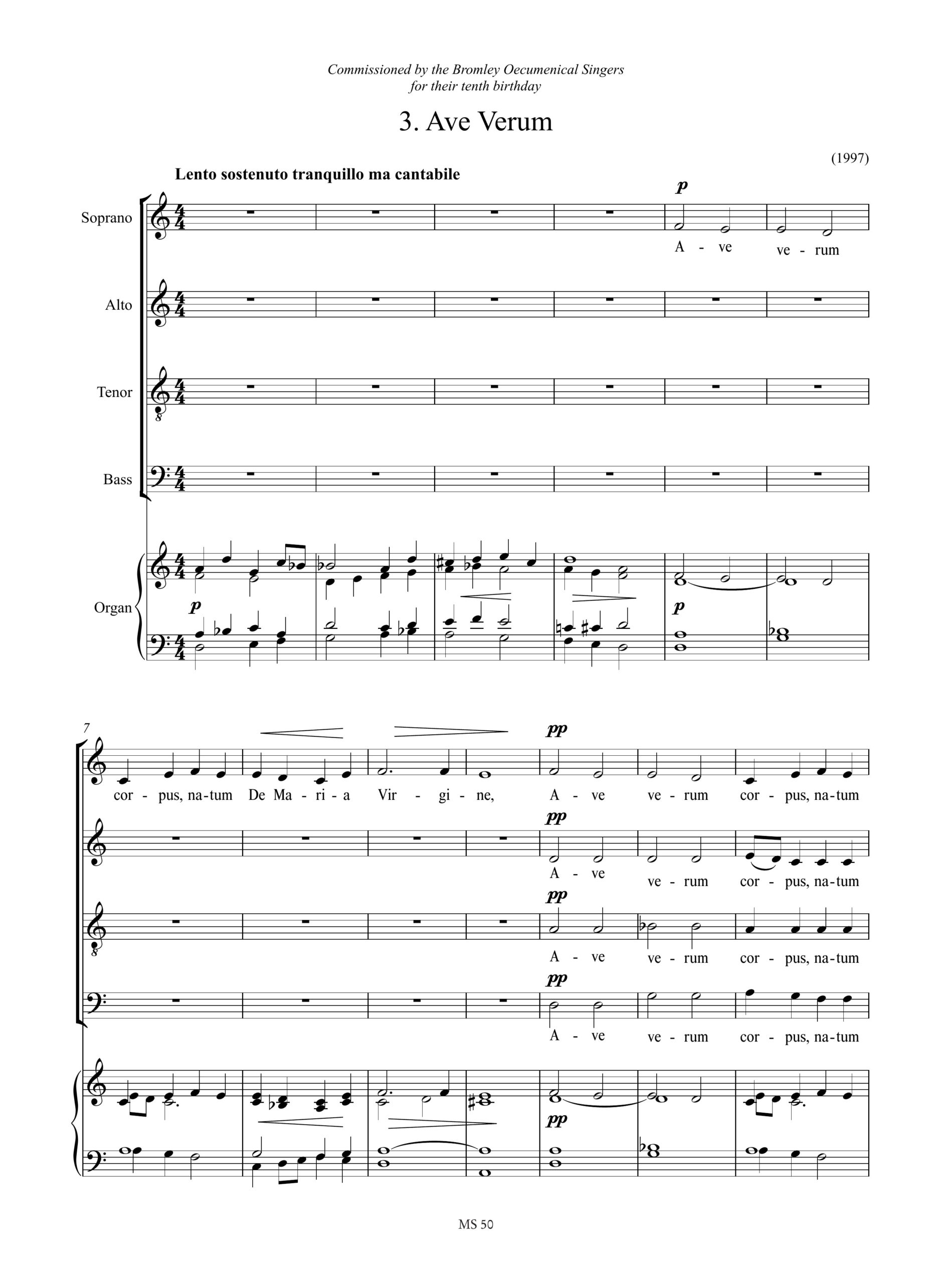 Connell, Adrian: 3 Choral Pieces per Coro a 4 voci (SATB) e Organo - Image 4