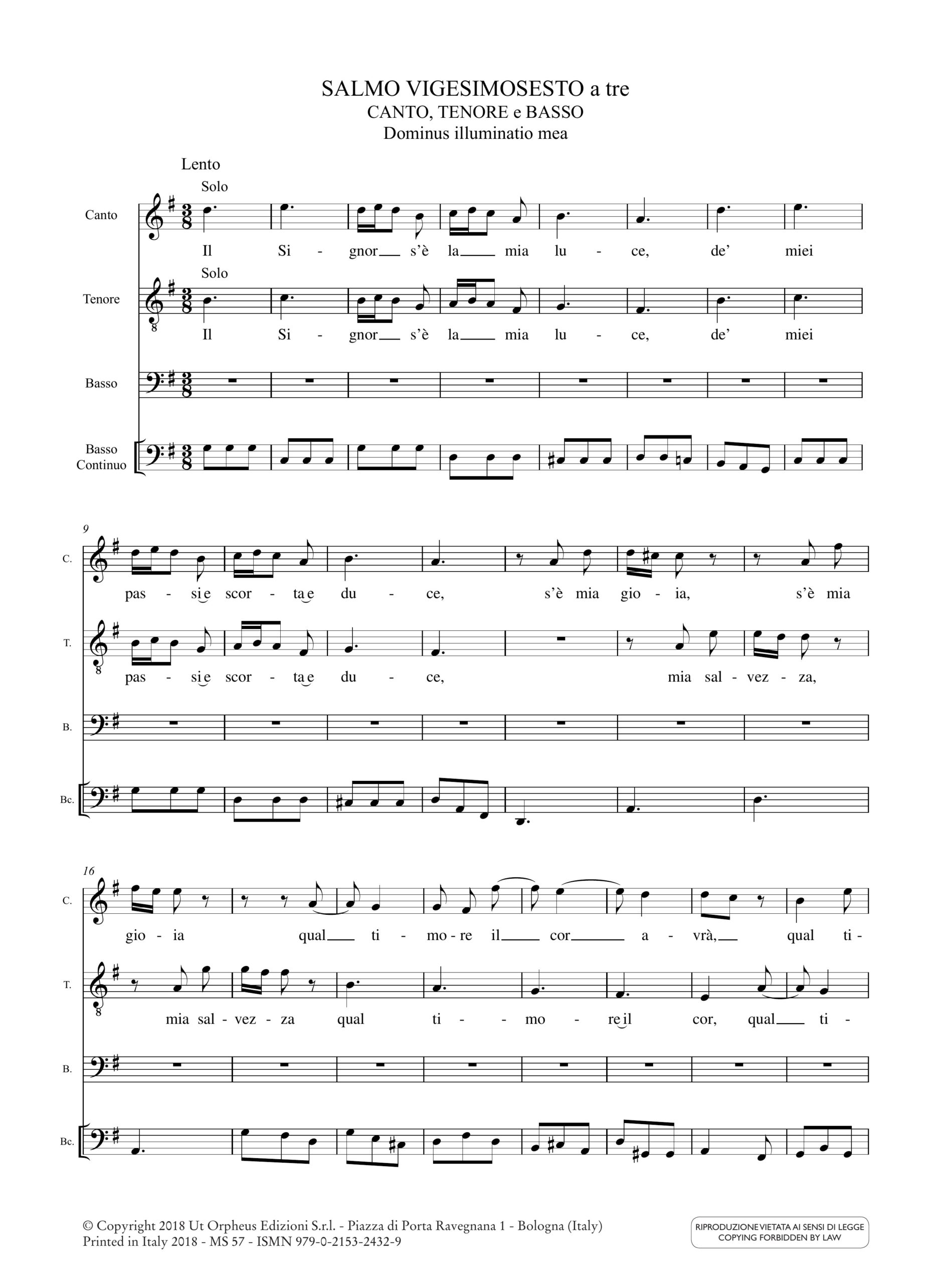 Marcello, Benedetto: Estro poetico-armonico. Parafrasi sopra Salmi (Venezia 1724-26) - Vol. 5: Salmi 26-30 - Image 2