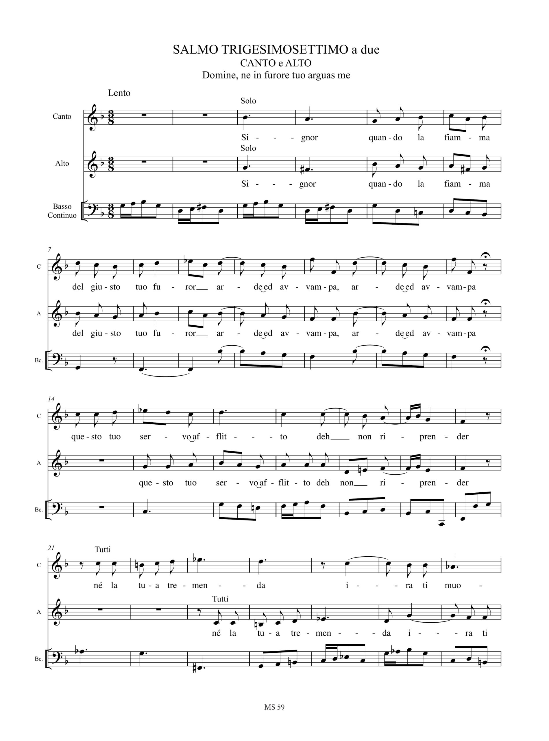 Marcello, Benedetto: Estro poetico-armonico. Parafrasi sopra Salmi (Venezia 1724-26) - Vol. 7: Salmi 36-43 - Image 3