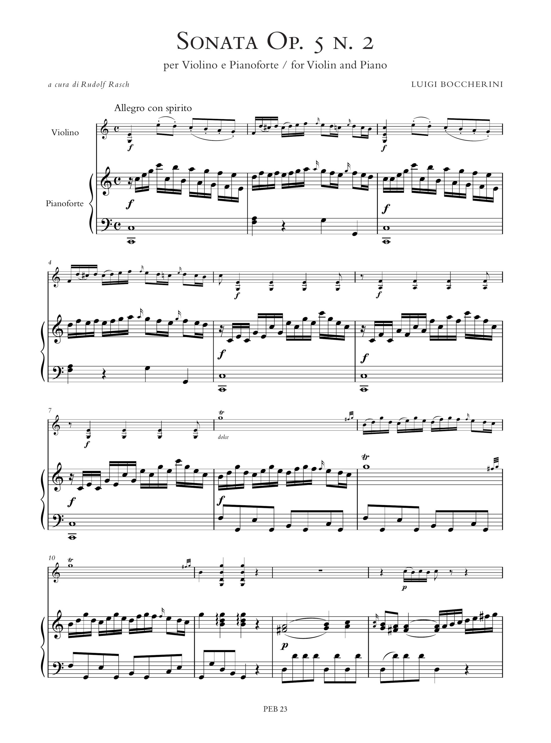 Boccherini, Luigi: 6 Sonate Op. 5 (G 25-30) per Violino e Pianoforte - Vol. 1: Sonate Nn. 1-3 - Image 3