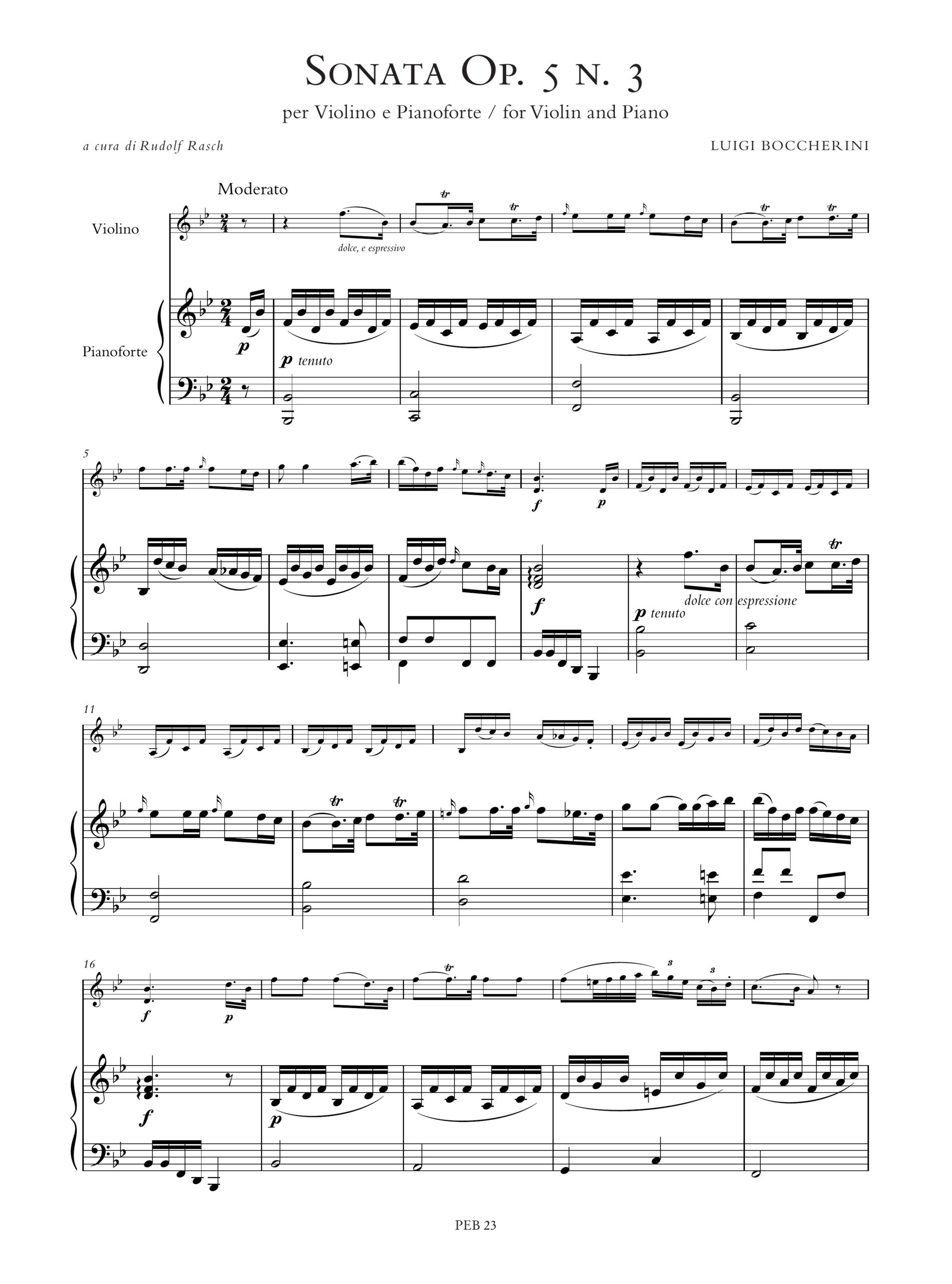 Boccherini, Luigi: 6 Sonate Op. 5 (G 25-30) per Violino e Pianoforte - Vol. 1: Sonate Nn. 1-3 - Image 4