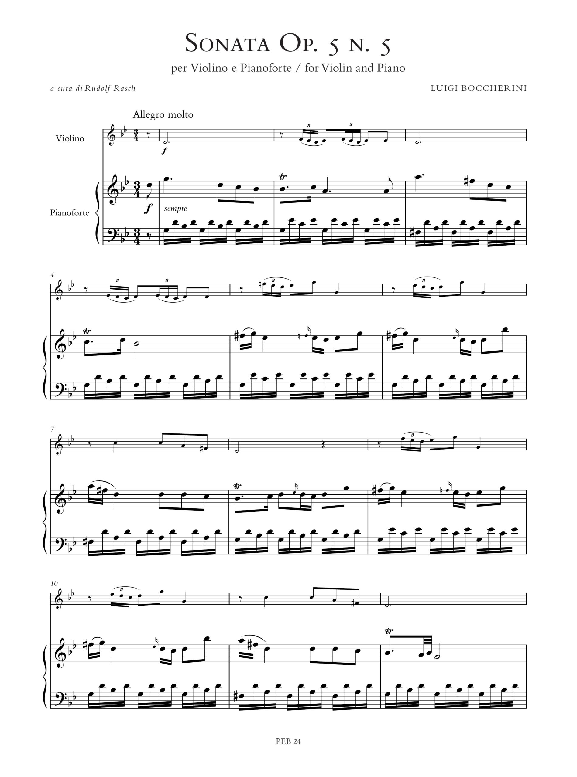 Boccherini, Luigi: 6 Sonate Op. 5 (G 25-30) per Violino e Pianoforte - Vol. 2: Sonate Nn. 4-6 - Image 3