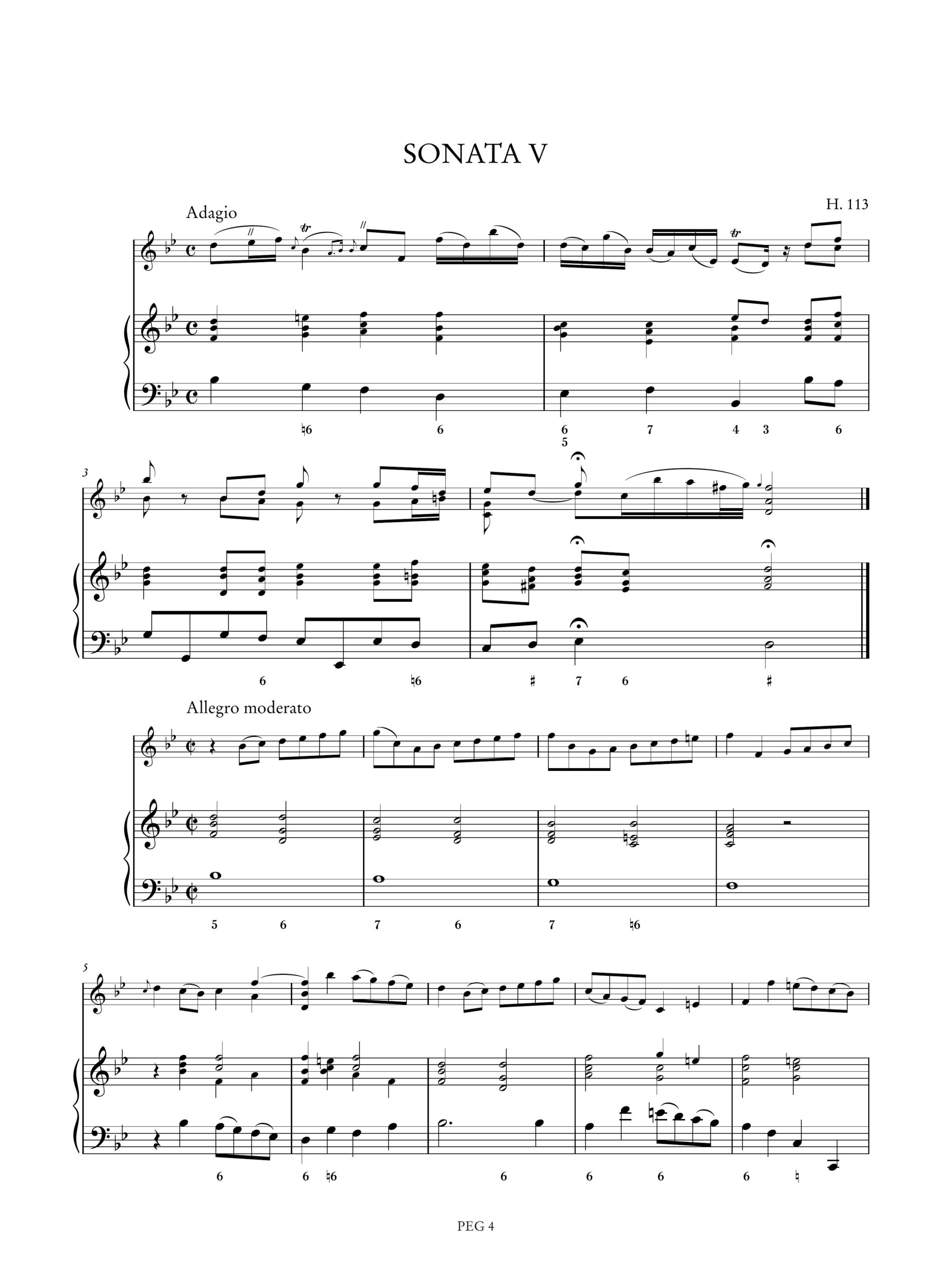 Geminiani, Francesco: 6 Sonate Op. 5 (H. 109-114) per Violino e Basso Continuo - Vol. 2: Sonate IV-VI - Image 3