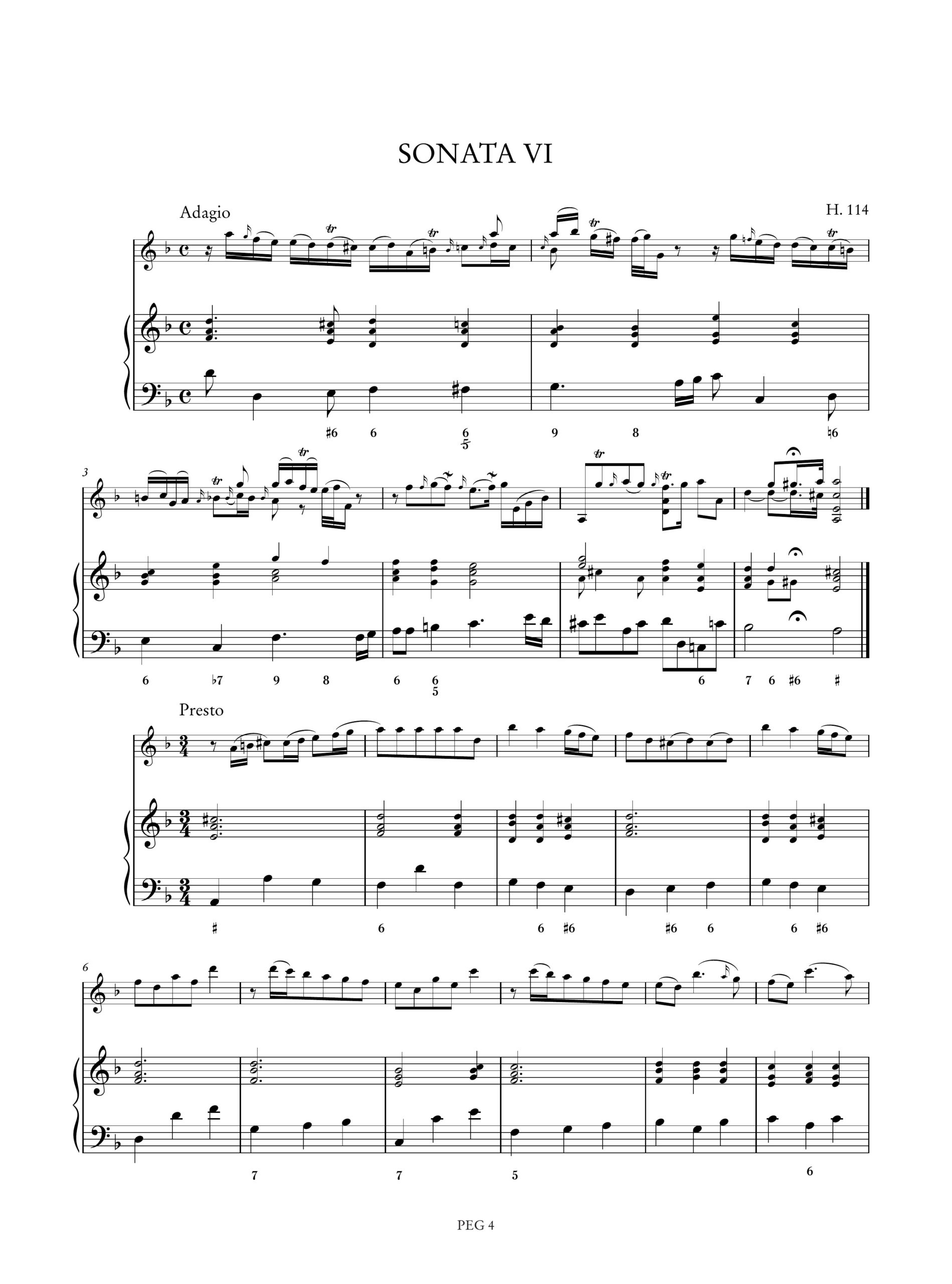 Geminiani, Francesco: 6 Sonate Op. 5 (H. 109-114) per Violino e Basso Continuo - Vol. 2: Sonate IV-VI - Image 4