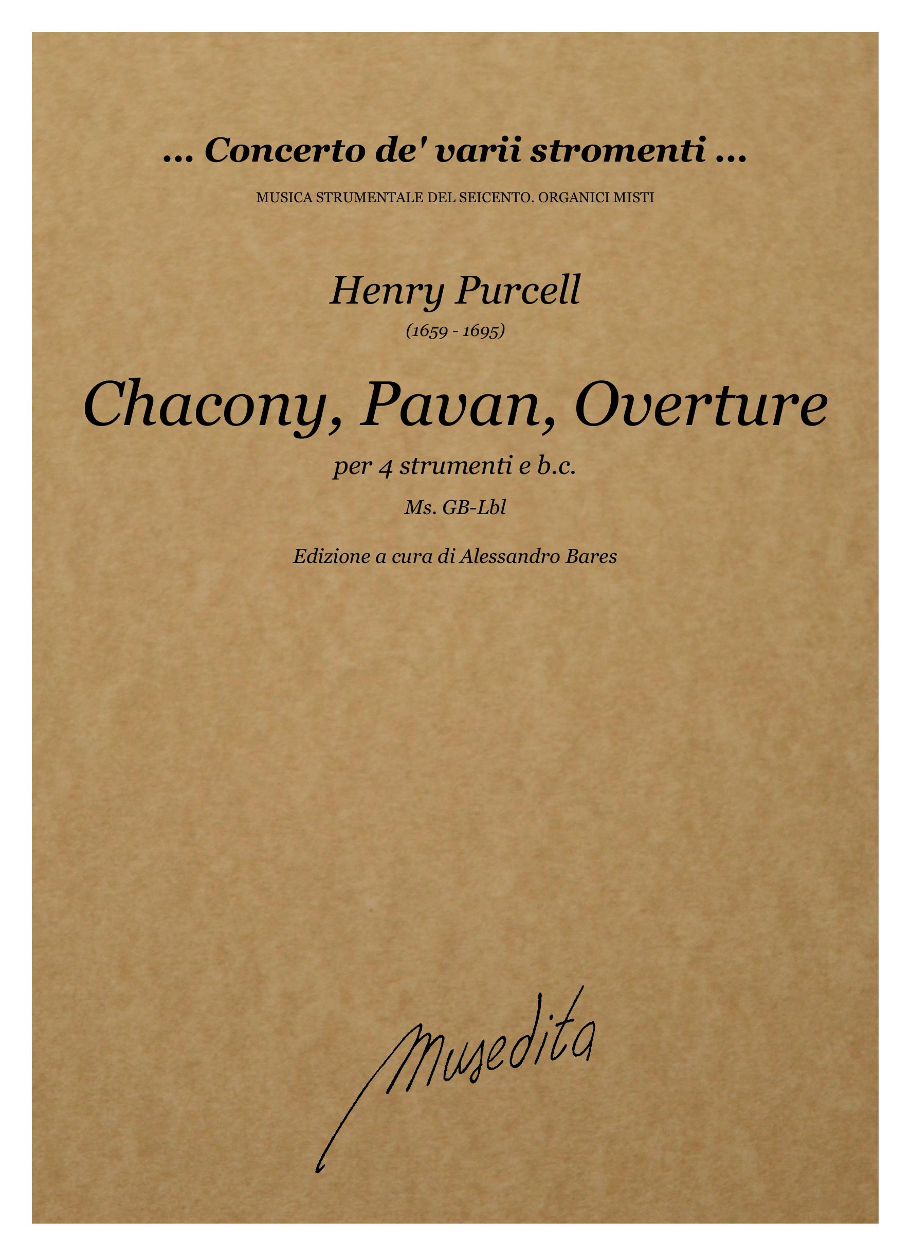 Henry Purcell (1659 - 1695) - Chacony, Pavan, Overture (Ms, GB-Lbl)