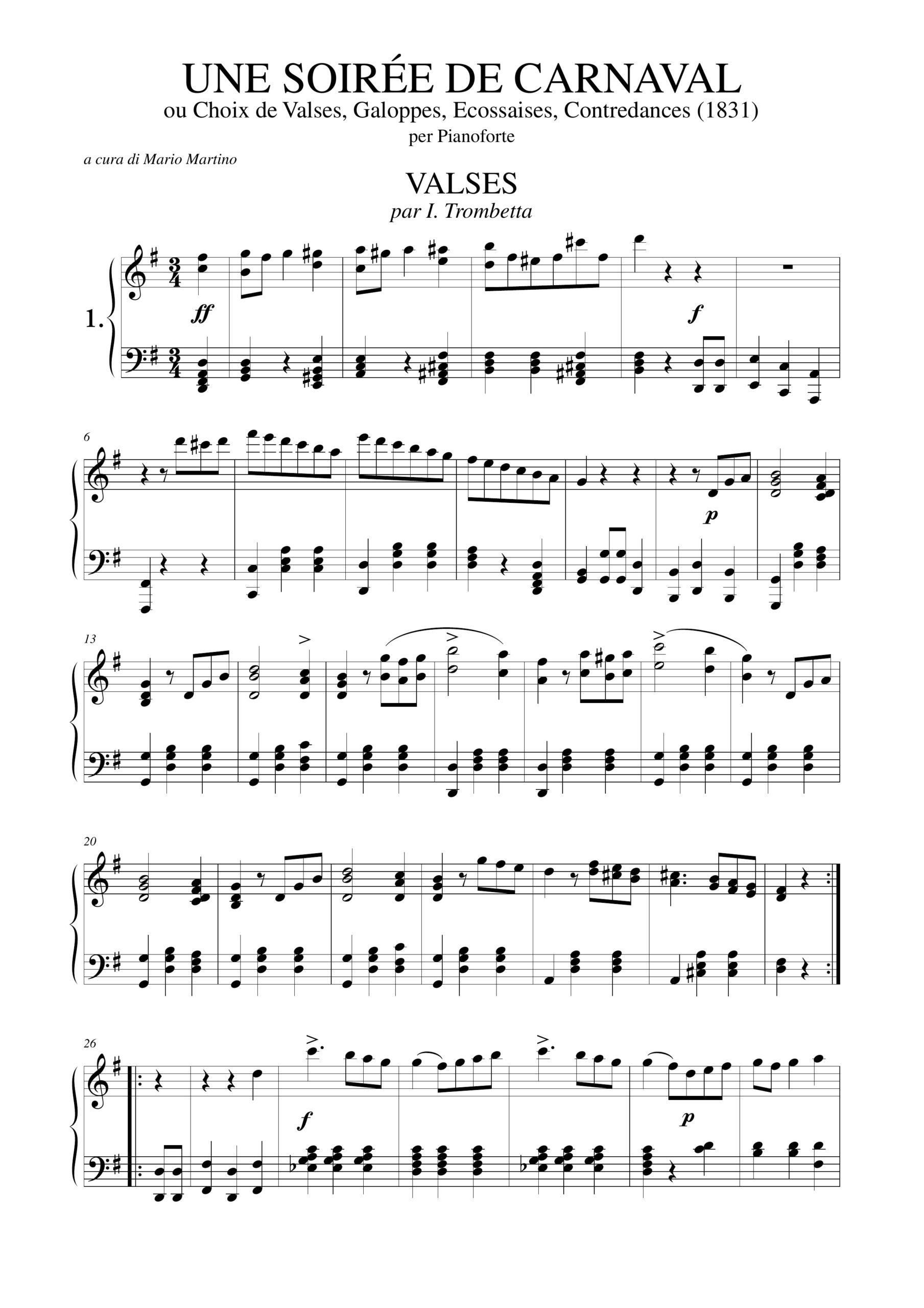 Une soirée de Carnaval ou Choix de Valses, Galoppes, Ecossaises, Contredances etc. (1831) per Pianoforte - Image 2