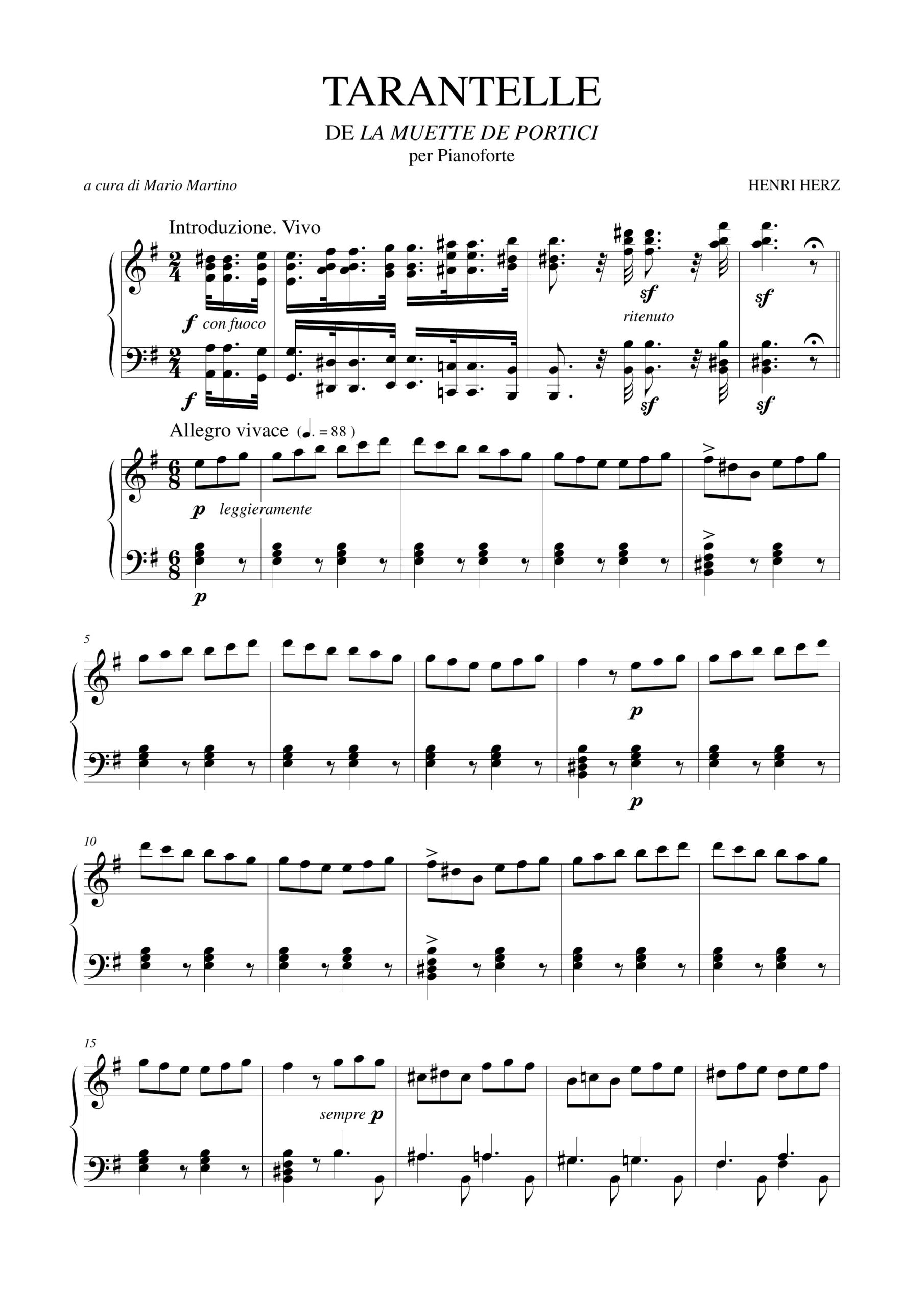 Herz, Henri: Tarentelle de “La Muette de Portici” per Pianoforte - Image 2