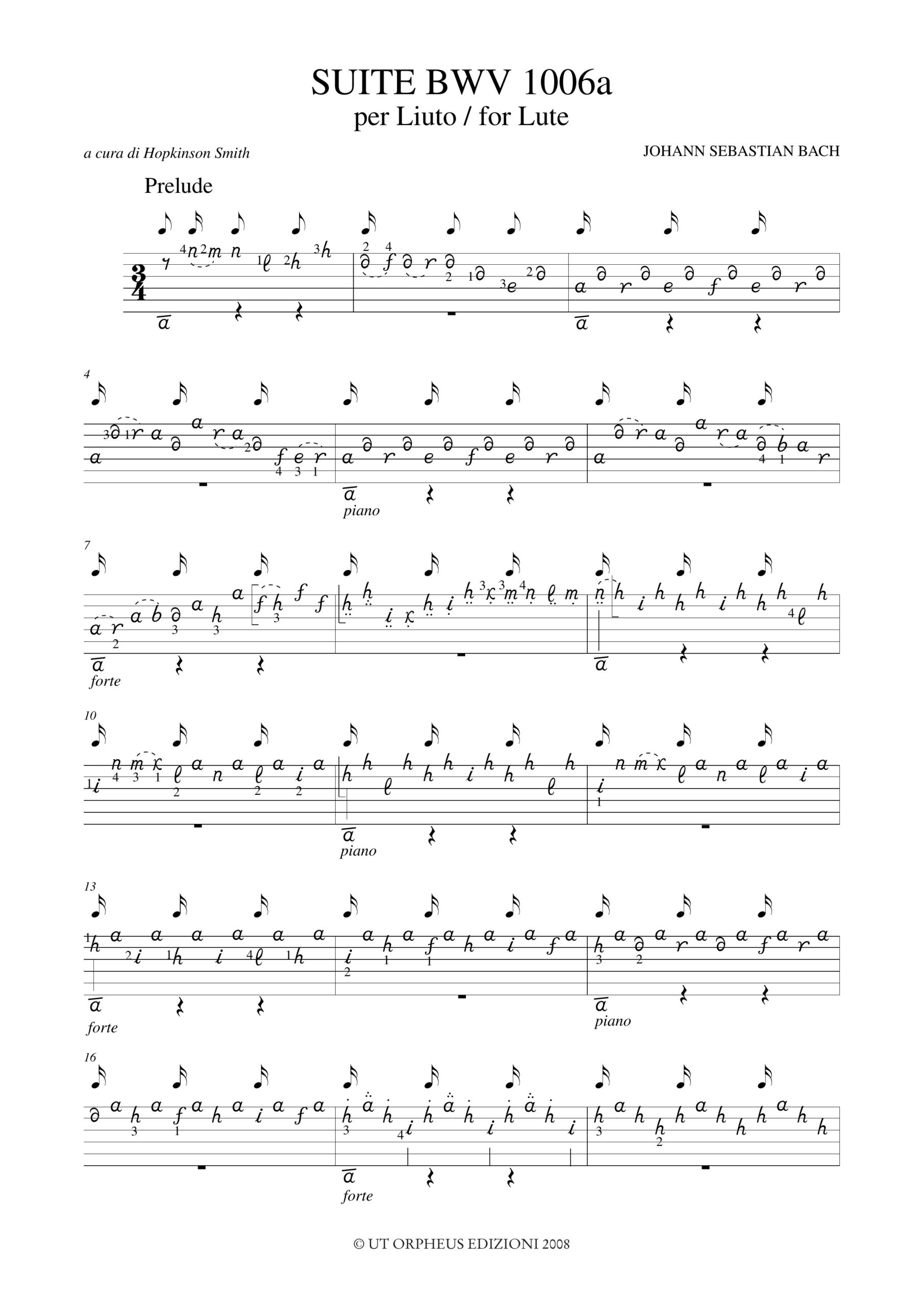 Bach, Johann Sebastian: Suite BWV 1006a per Liuto barocco - Image 2