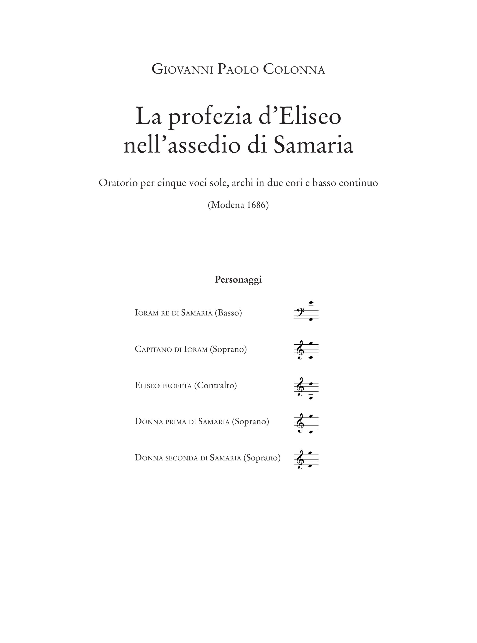 Colonna, Giovanni Paolo: La profezia d’Eliseo nell’assedio di Samaria (Modena 1686) - Image 2