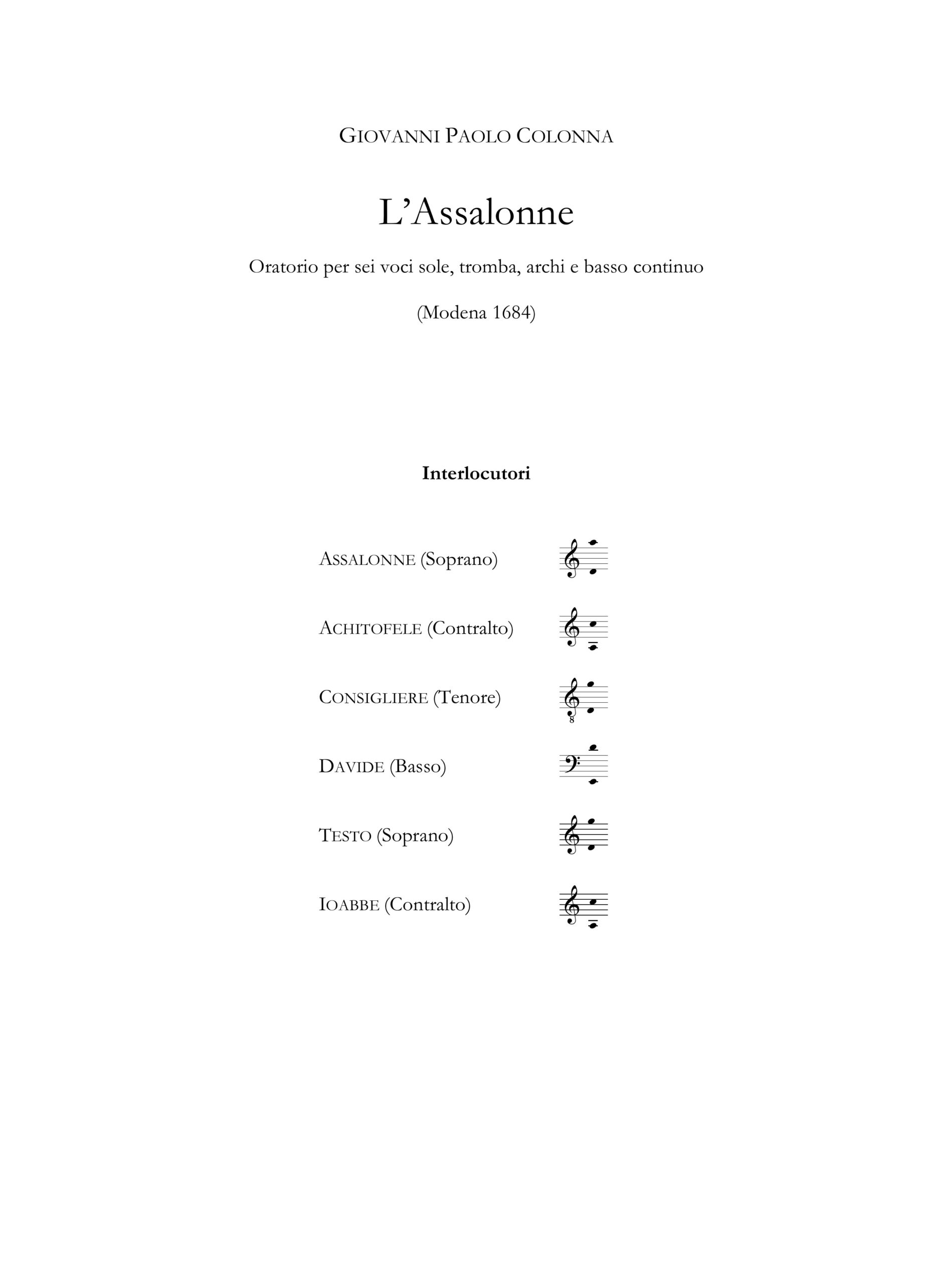 Colonna, Giovanni Paolo: L’Assalonne (Modena 1684) - Il Mosè legato di Dio e liberator del popolo ebreo (Modena 1686) - Image 2