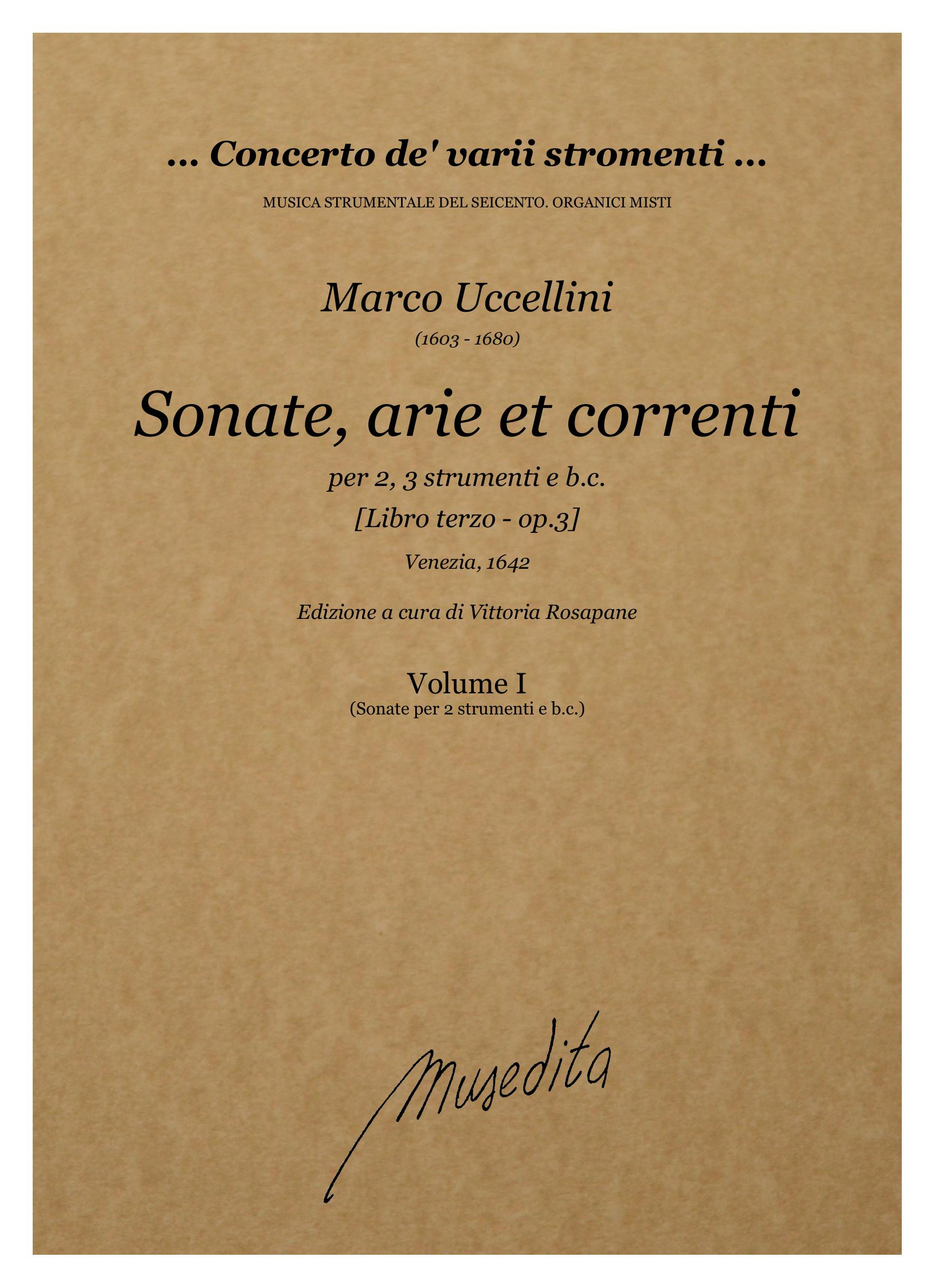 Marco Uccellini (1603 - 1680) - Sonate, arie et correnti op.3 (Venezia, 1642)