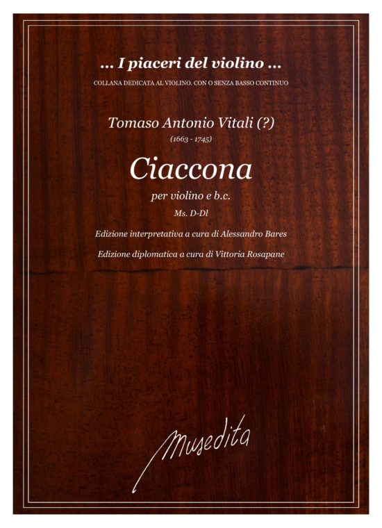 T.A. Vitali - Ciaccona (Ms, D-Dl), della celebre "Ciaccona"