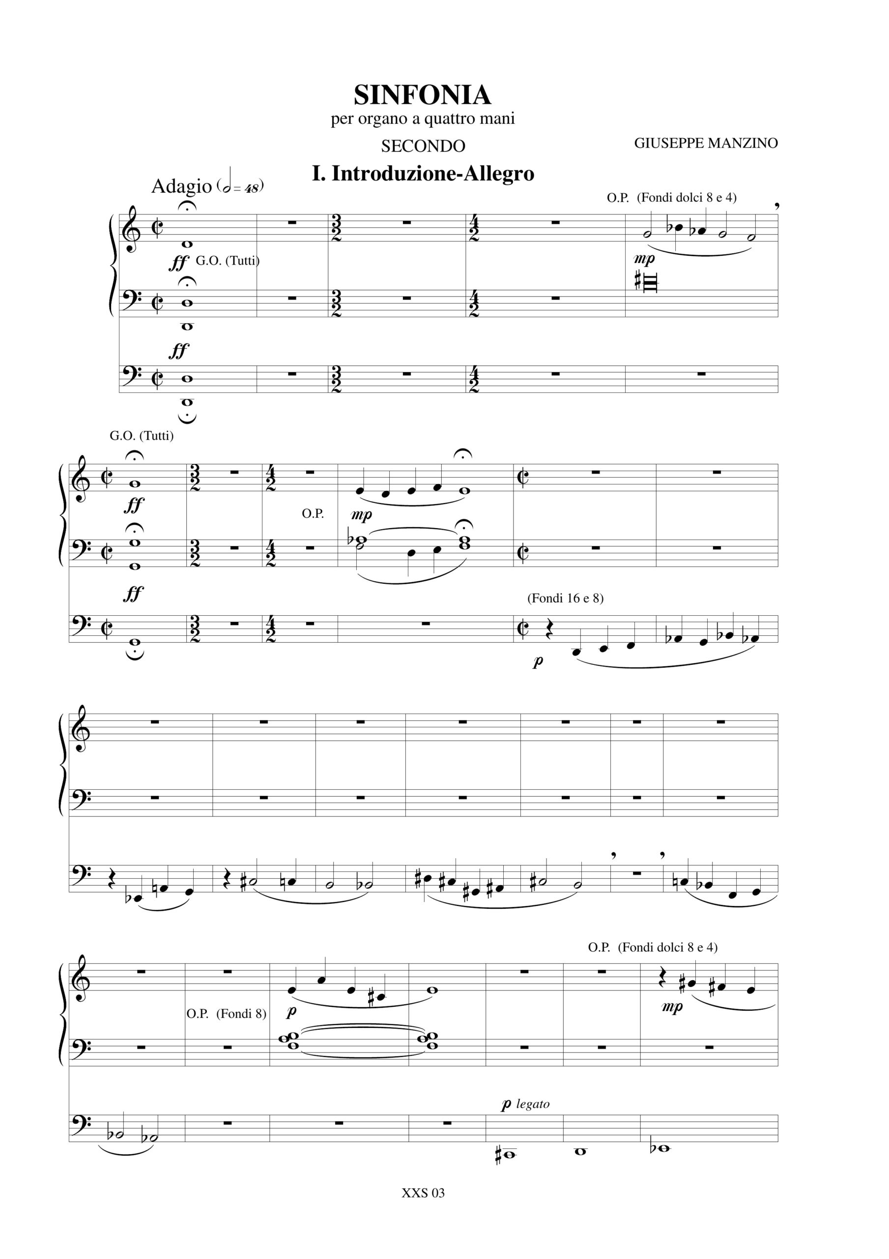 Manzino, Giuseppe: Sinfonia per Organo a 4 mani (1989) - Image 2
