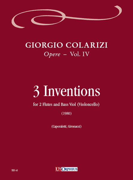 Colarizi, Giorgio: 3 Invenzioni per 2 Flauti e Viola Bassa da Gamba (Violoncello) (1980)