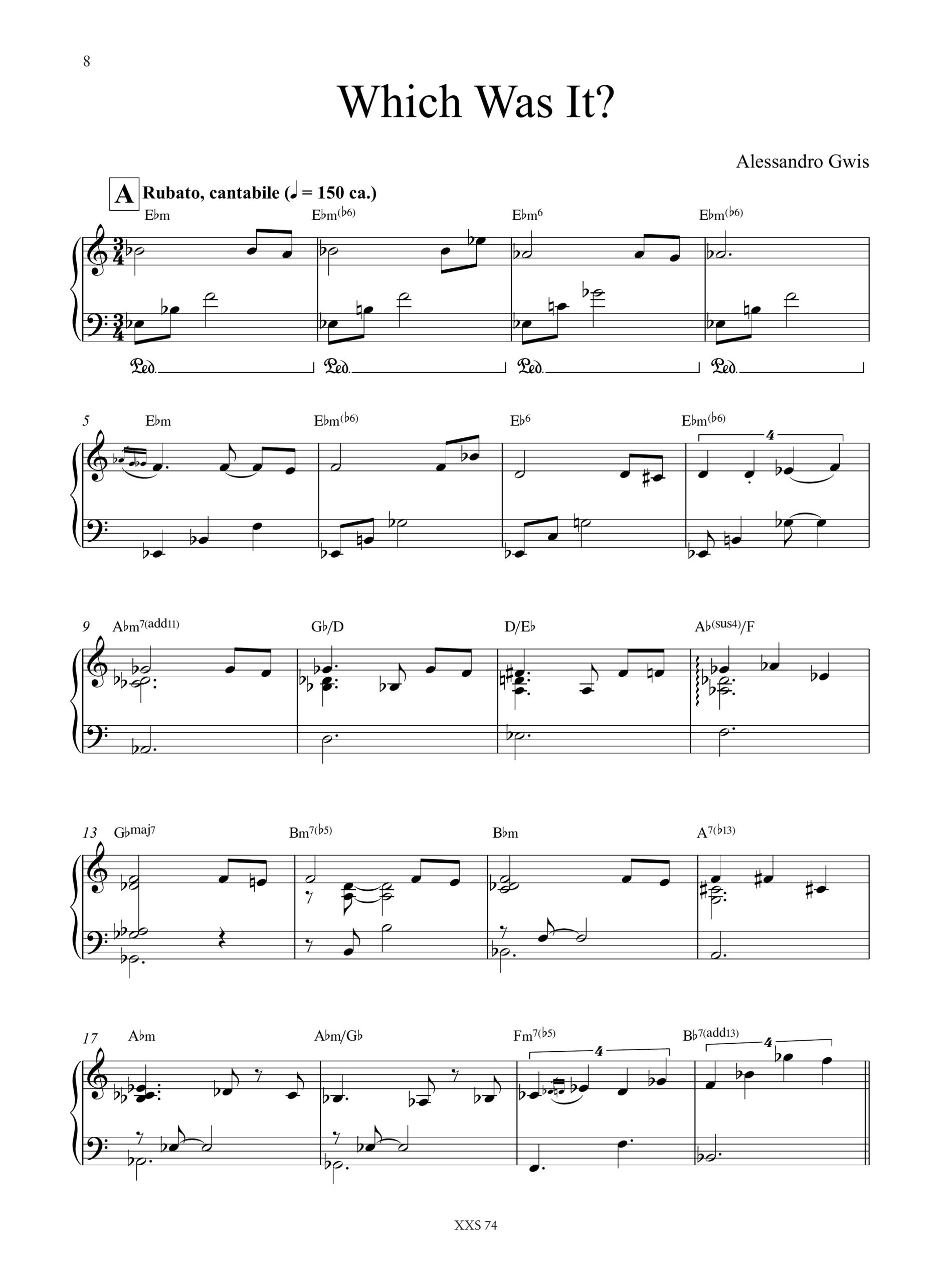 Gwis, Alessandro: Alborada. 10 Pezzi per Pianoforte solo da ‘Alessandro Gwis’ (2006) e ‘#2’ (2011) - Image 3