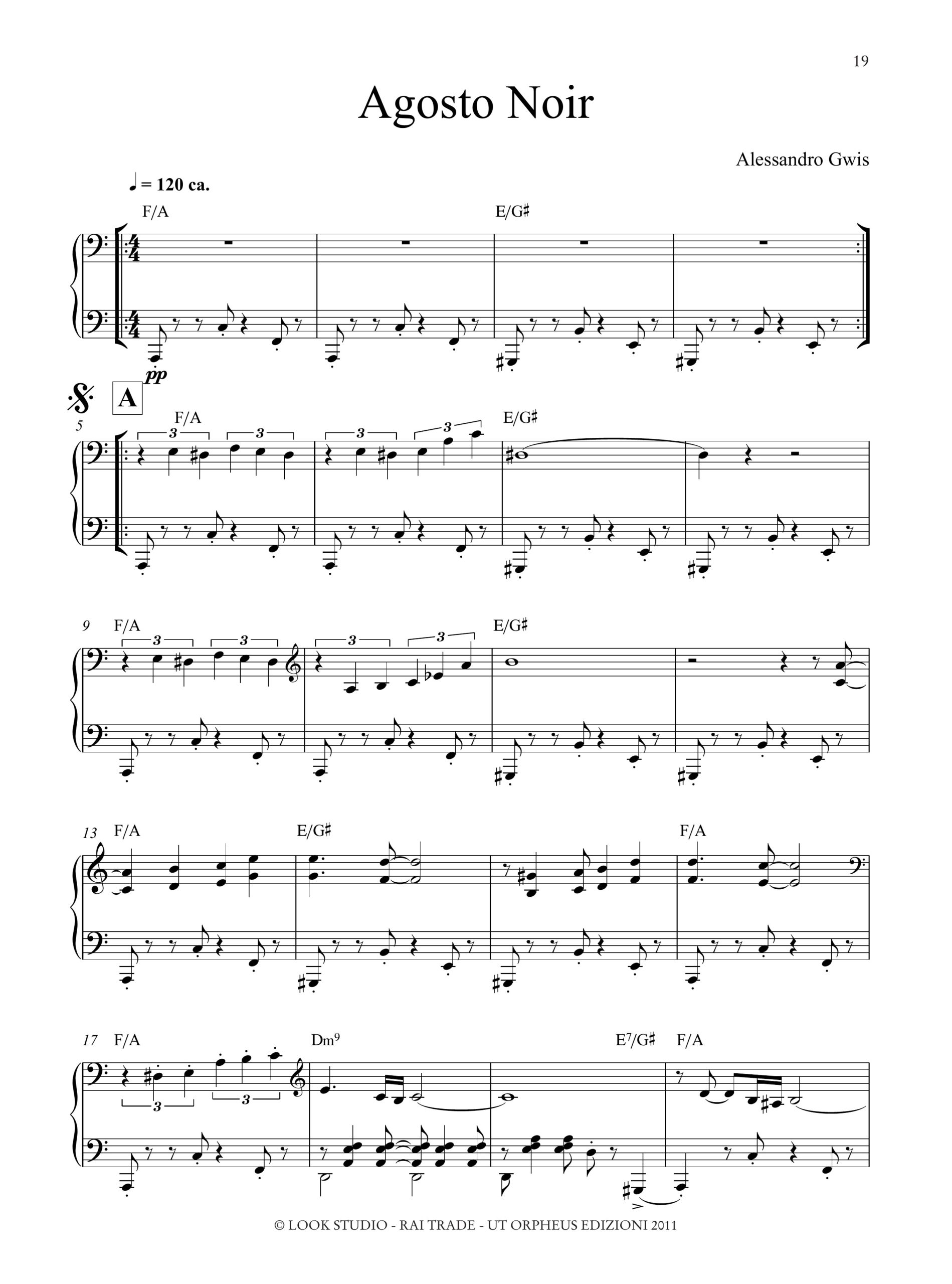 Gwis, Alessandro: Alborada. 10 Pezzi per Pianoforte solo da ‘Alessandro Gwis’ (2006) e ‘#2’ (2011) - Image 4