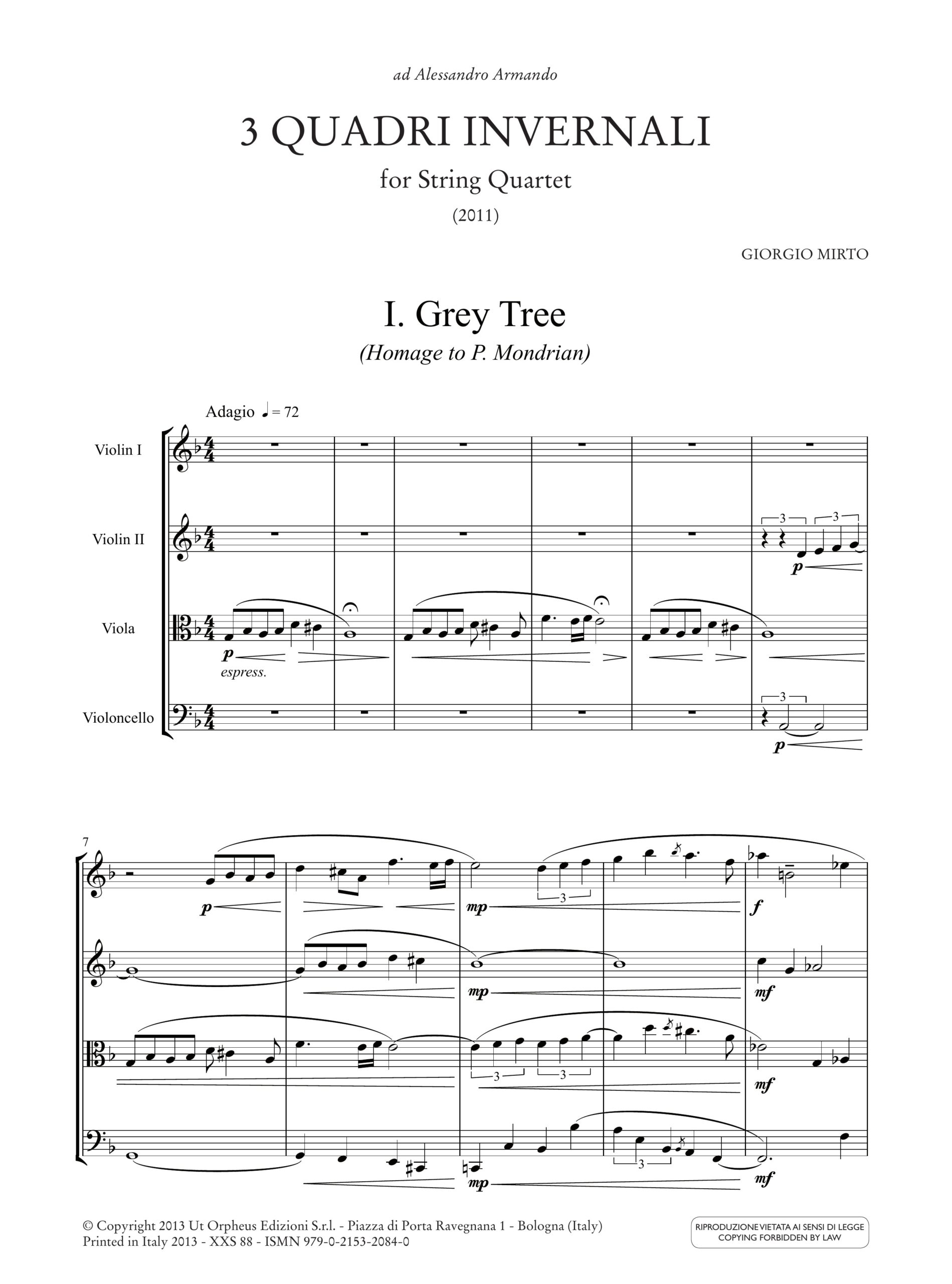 Mirto, Giorgio: 3 Quadri Invernali per Quartetto d’Archi (2011) - Image 2