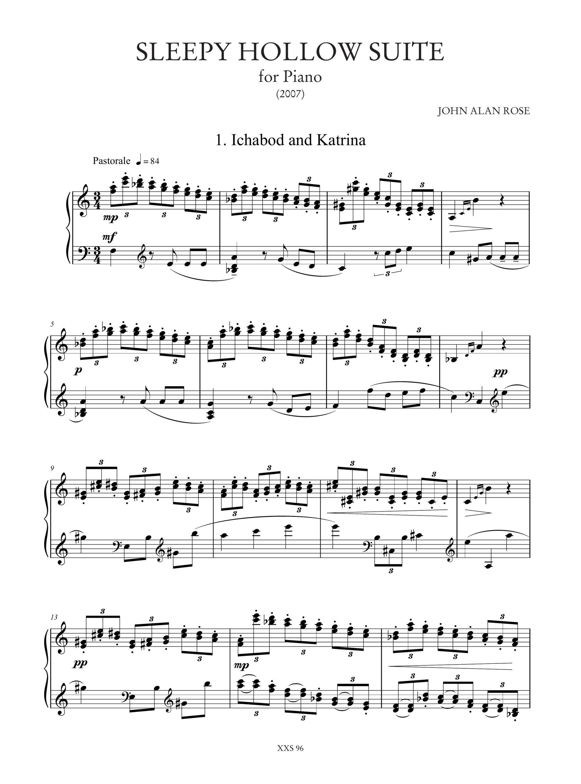 Rose, John Alan: Sleepy Hollow Suite per Pianoforte (2007) - Image 2